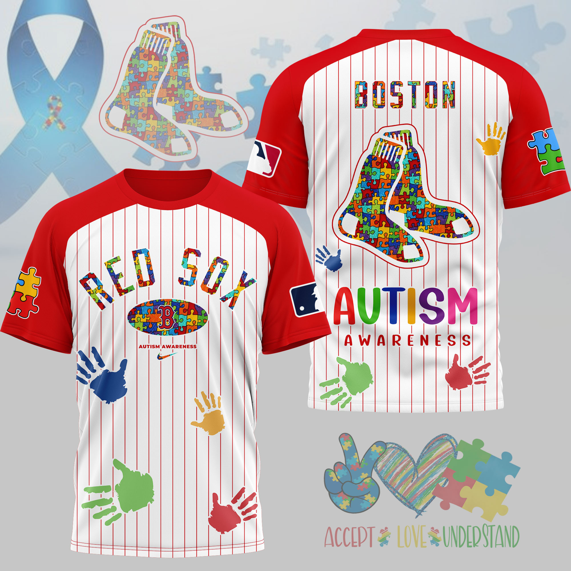 Boston Red Sox | Premium MLB Autism Support 3D Shirt NY