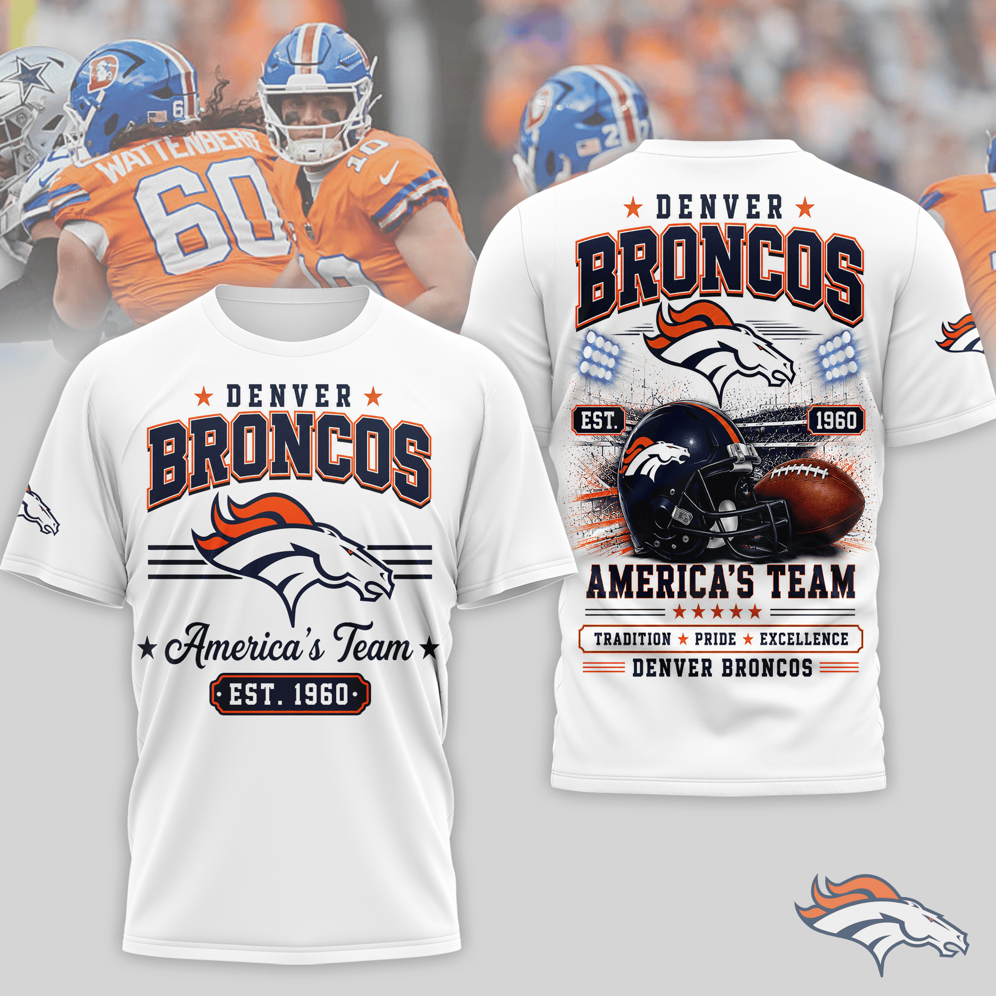 Denver Broncos | Premium NFL Team Tradition Pride 3D Shirt NTH1