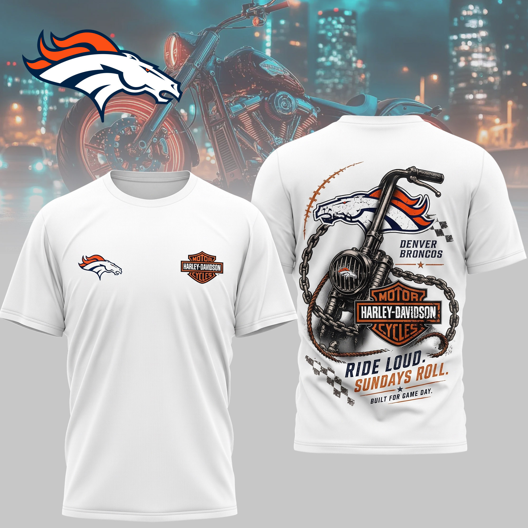 Denver Broncos | Premium NFL Ride & Football Team 3D Shirt NTH1