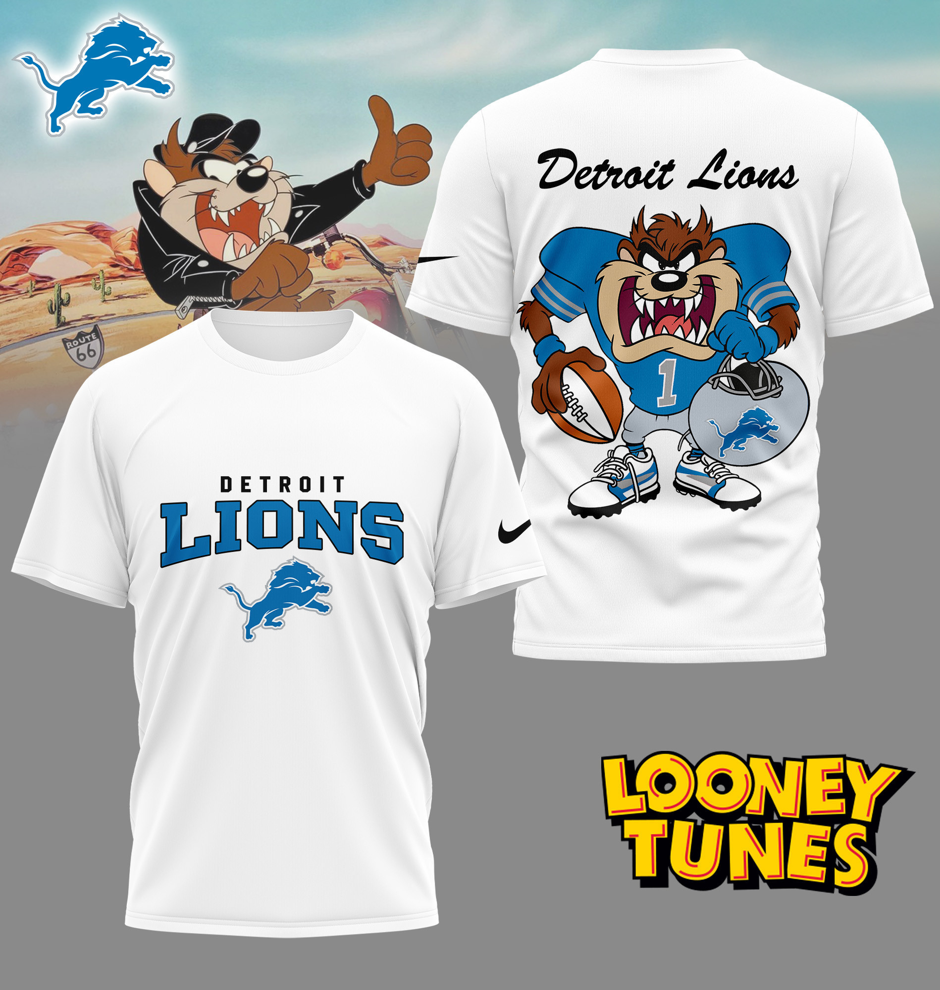Detroit Lions | Premium NFL and Looney Tunes Fan Shirt HI