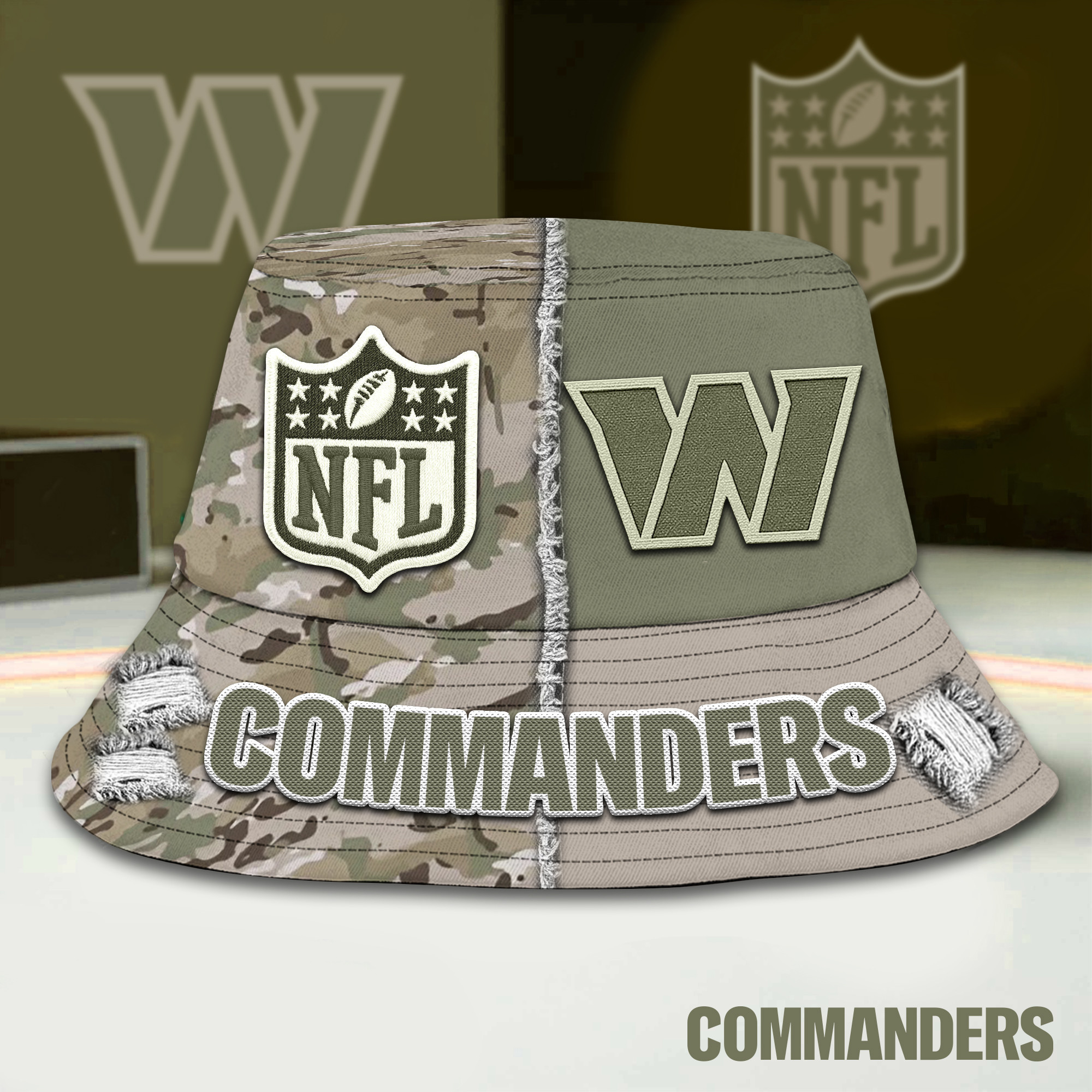Washington Commanders | Premium NFL Army Bucket Hat TD