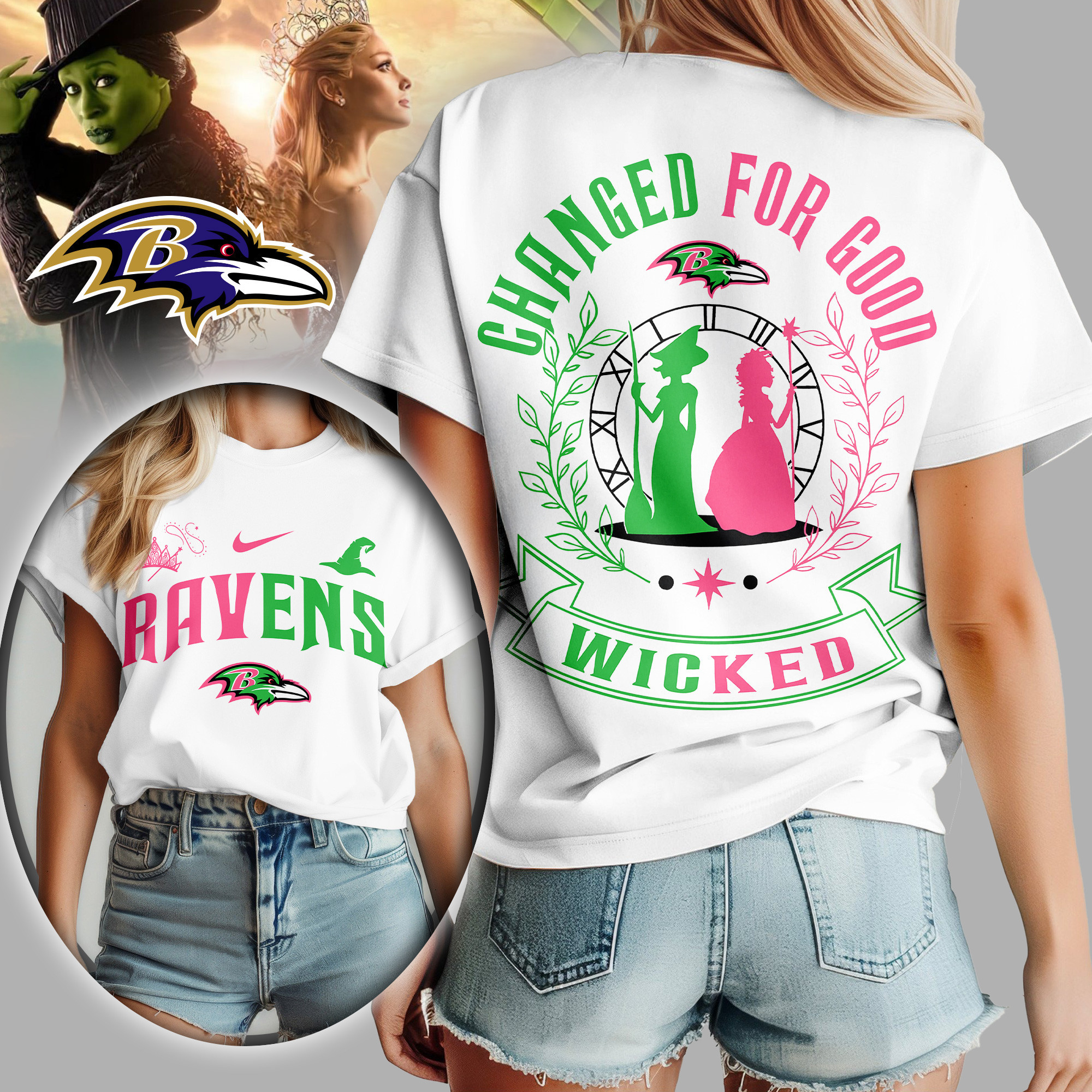 Baltimore Ravens | Premium NFL Wicked Changed For Good Women Shirt TD