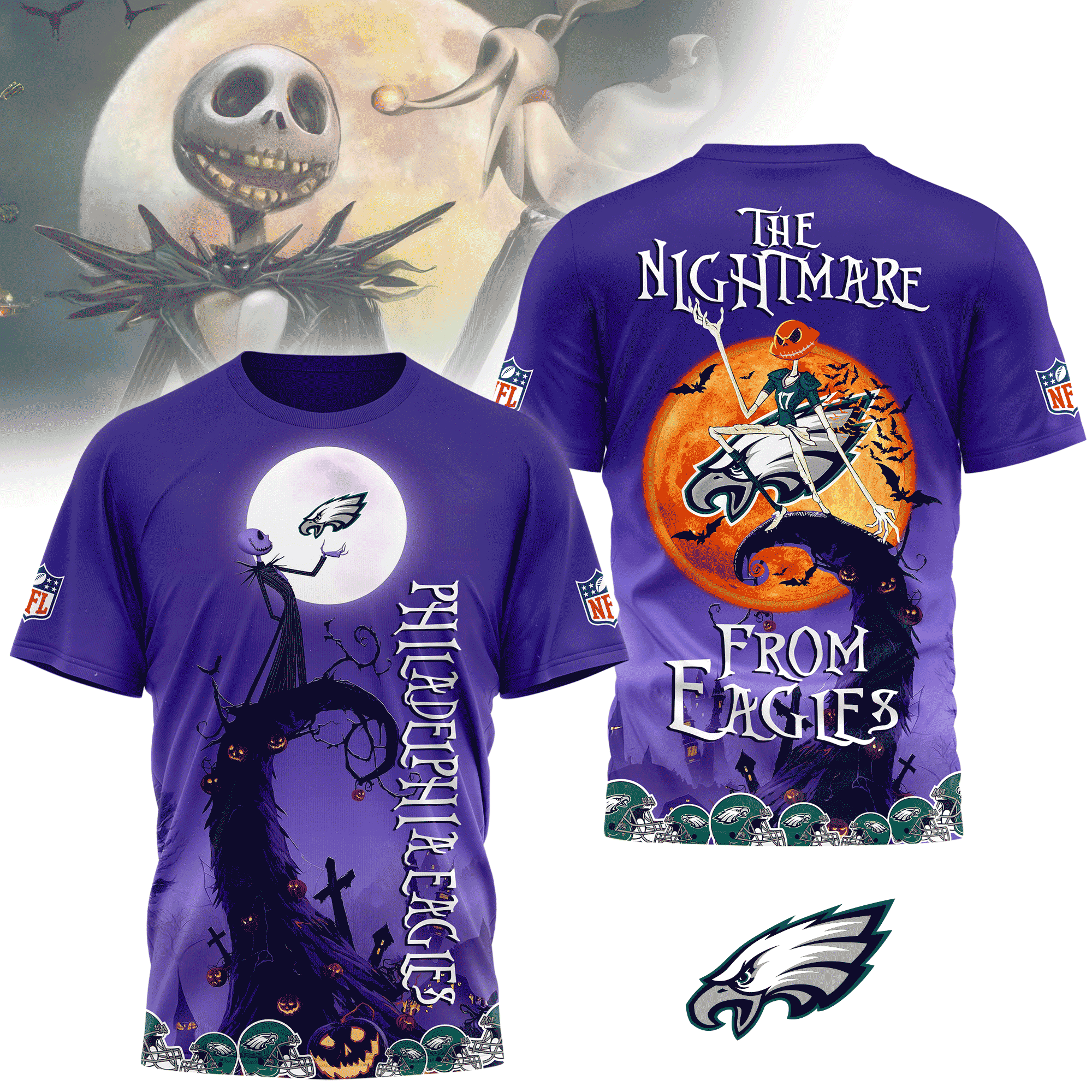 Philadelphia Eagles | Premium NFL Halloween The Nightmare 3D Shirt NY