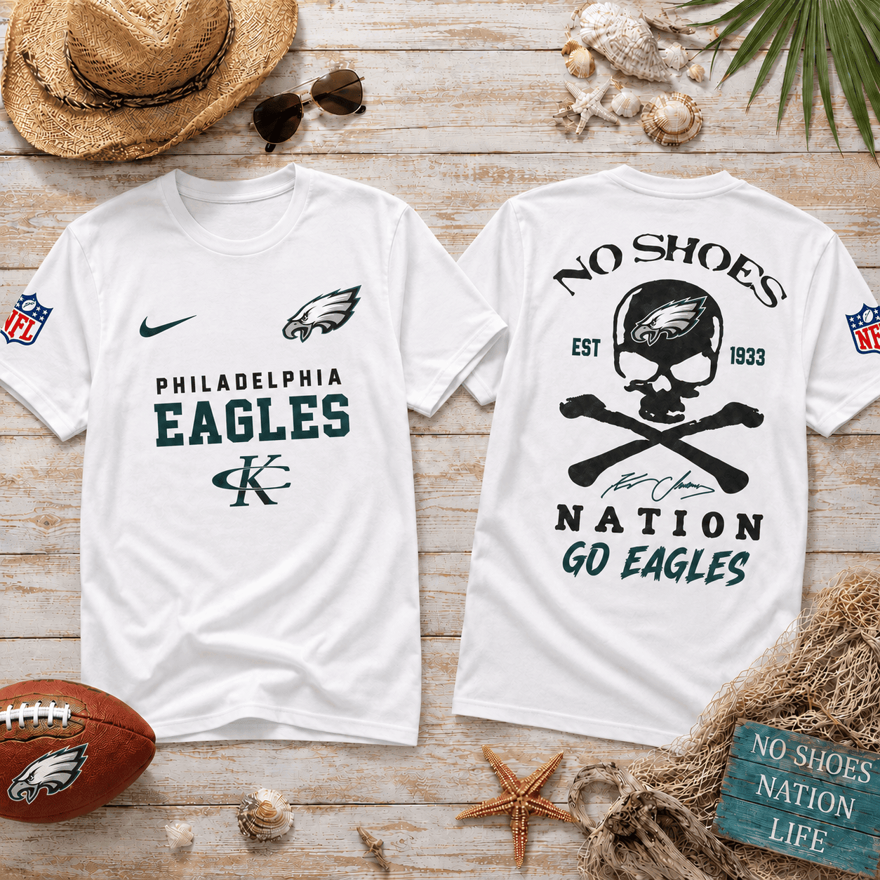 Philadelphia Eagles| Premium NFL No Shoes Nation Fan 3D Shirt NY