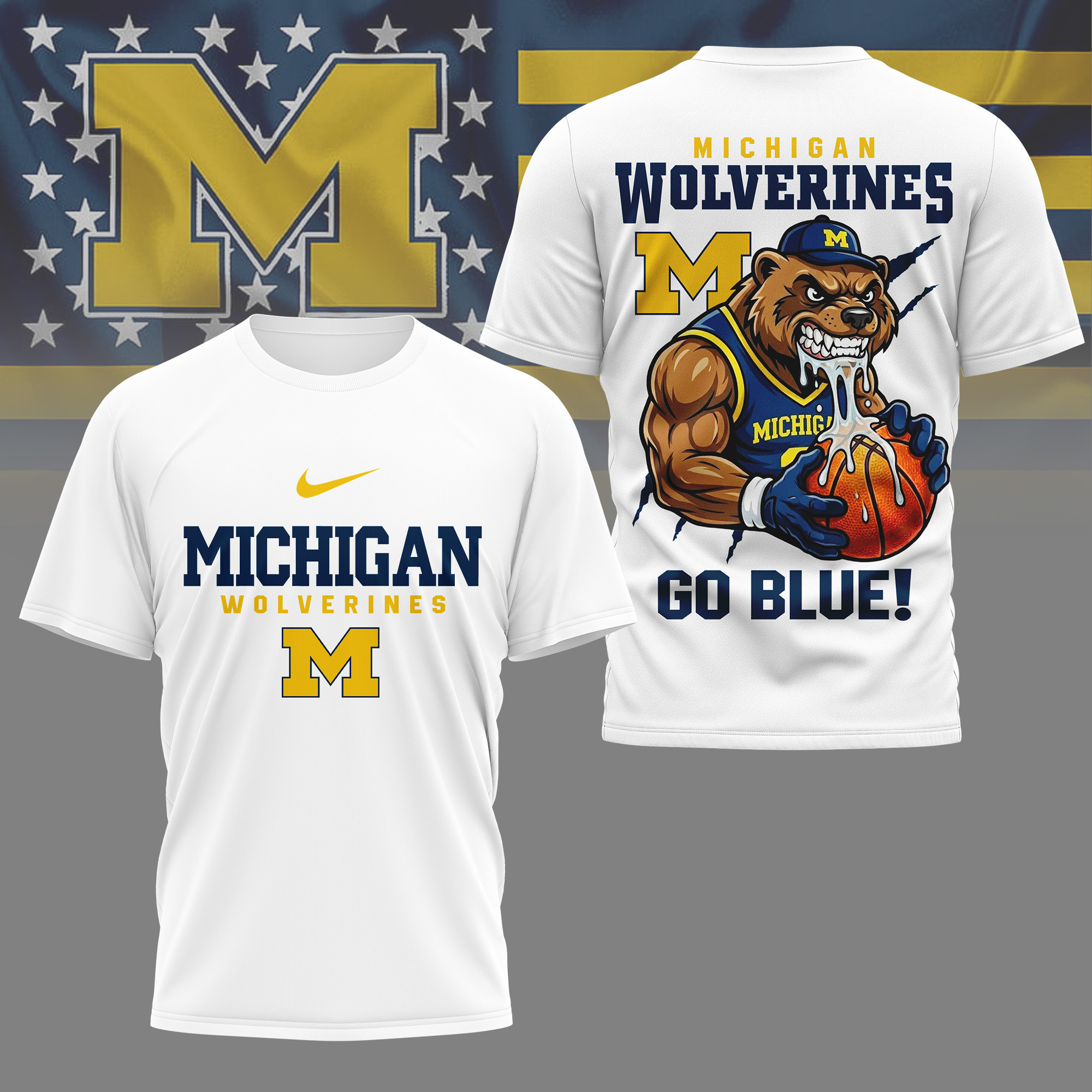 Michigan Wolverines | Premium NCAA GameDay Basketball 3D Shirt NY