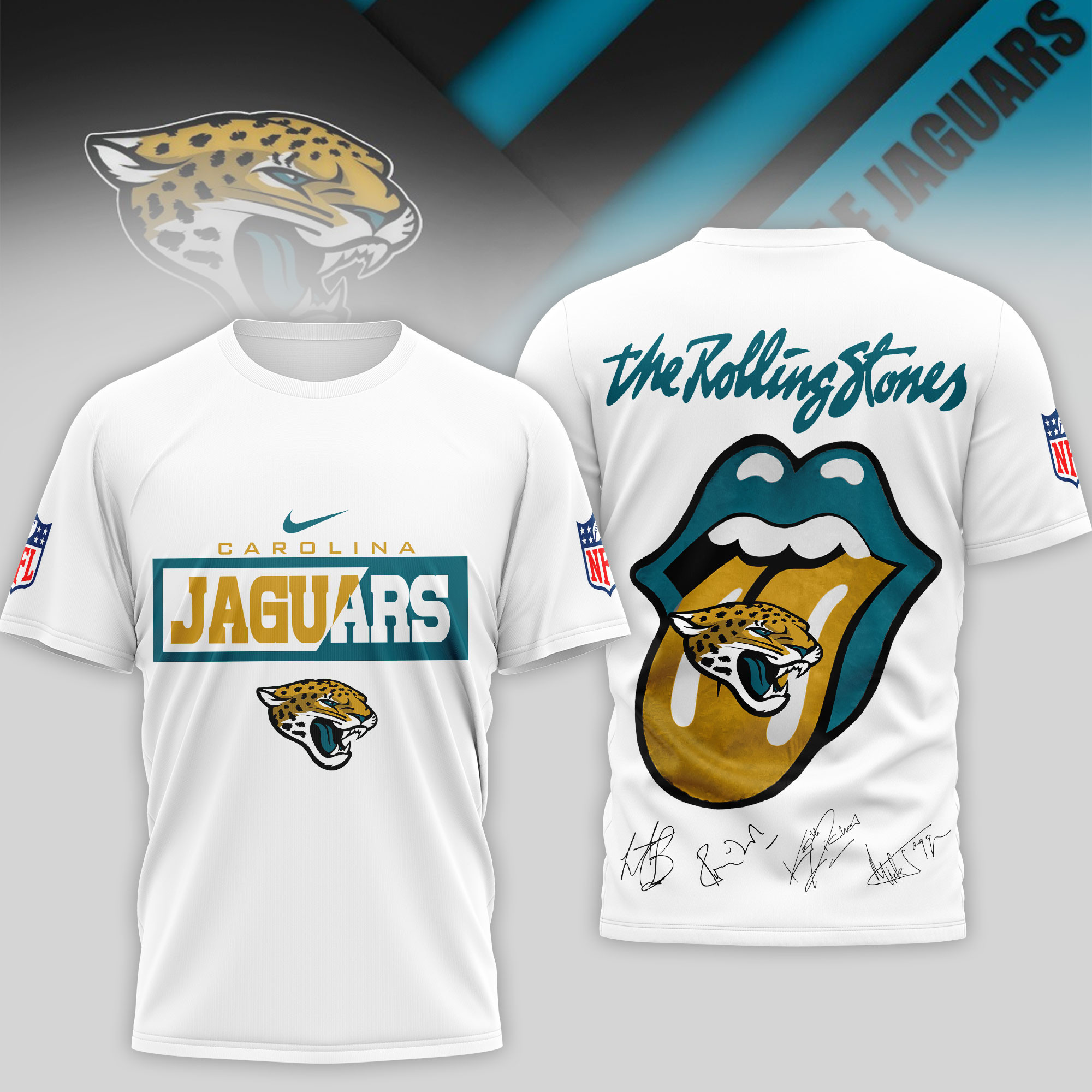 Jacksonville Jaguars | Premium NFL The Rolling Stones 3D Shirt TD