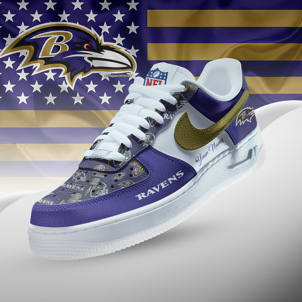 Baltimore Ravens | Premium NFL Personalized Team Icon AF1 Shoes NTH1