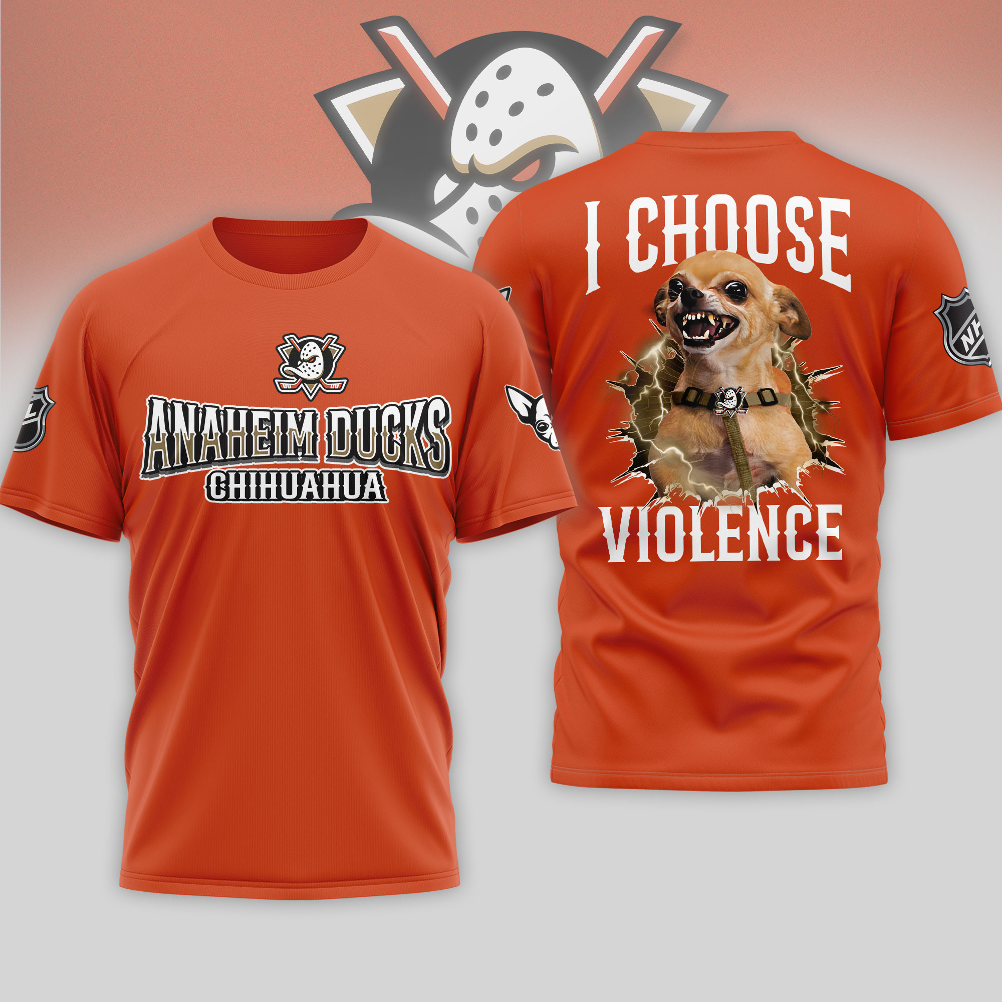 Anaheim Ducks | Premium NHL Chihuahua Violent 3D T-Shirt HY