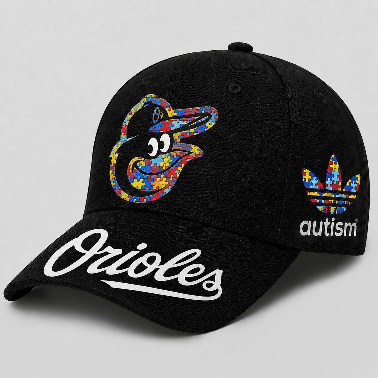 Baltimore Orioles | Premium MLB Puzzle Heart Autism Baseball Cap