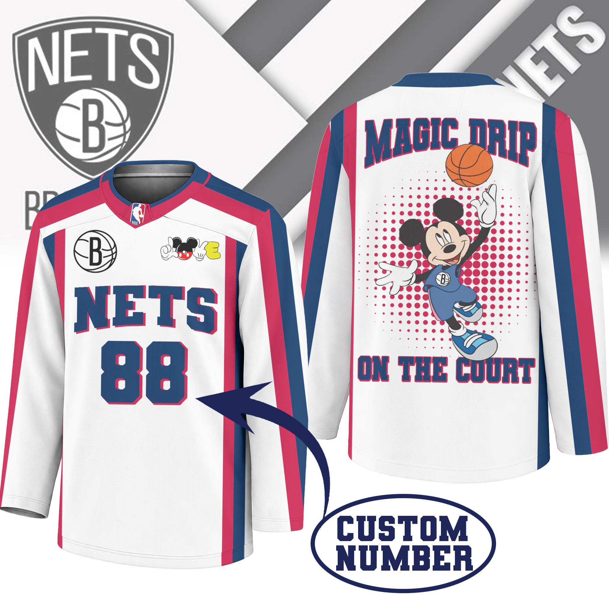 Brooklyn Nets | Premium NBA Magic Drip Long Jersey NTH1