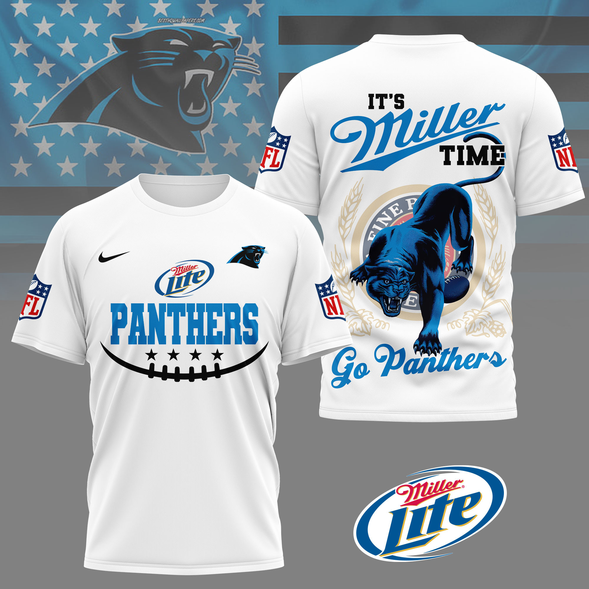 Carolina Panthers | Premium NFL Miller Lite 3D Shirt NY