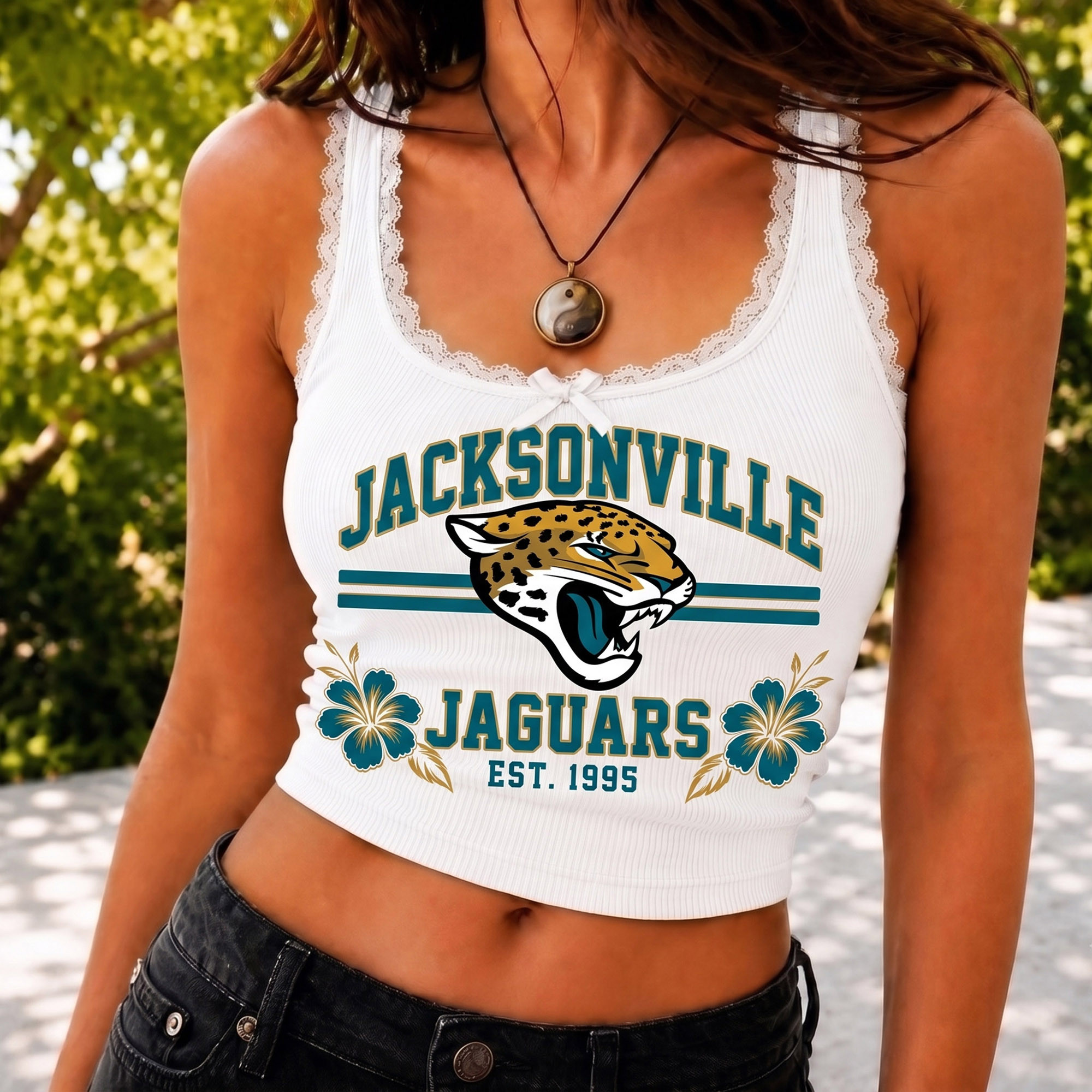 Jacksonville Jaguars | Premium NFL Game Day Lace Tank Top Shirt NY