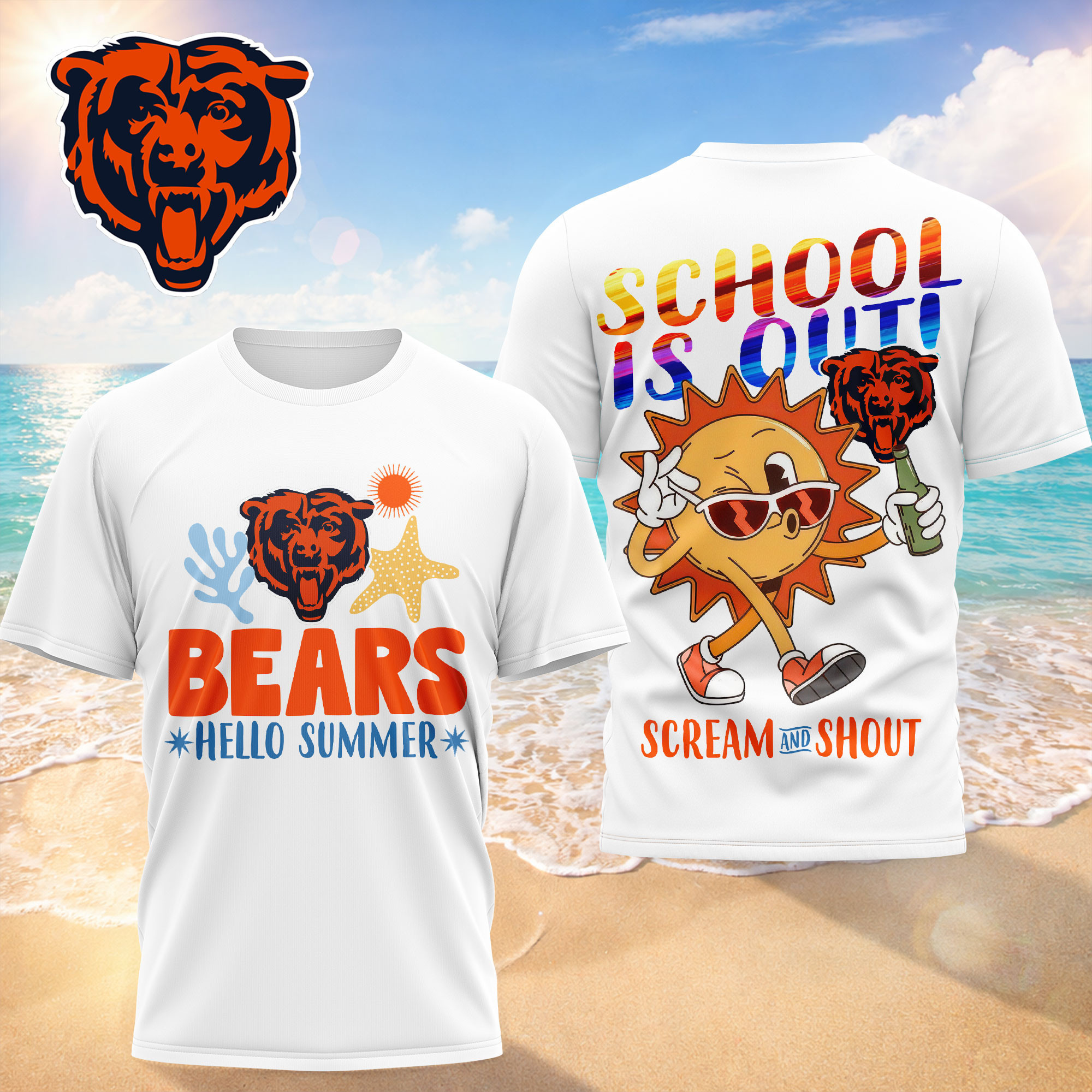 Chicago Bears | Premium NFL Hello Summer 3D T-Shirt HY