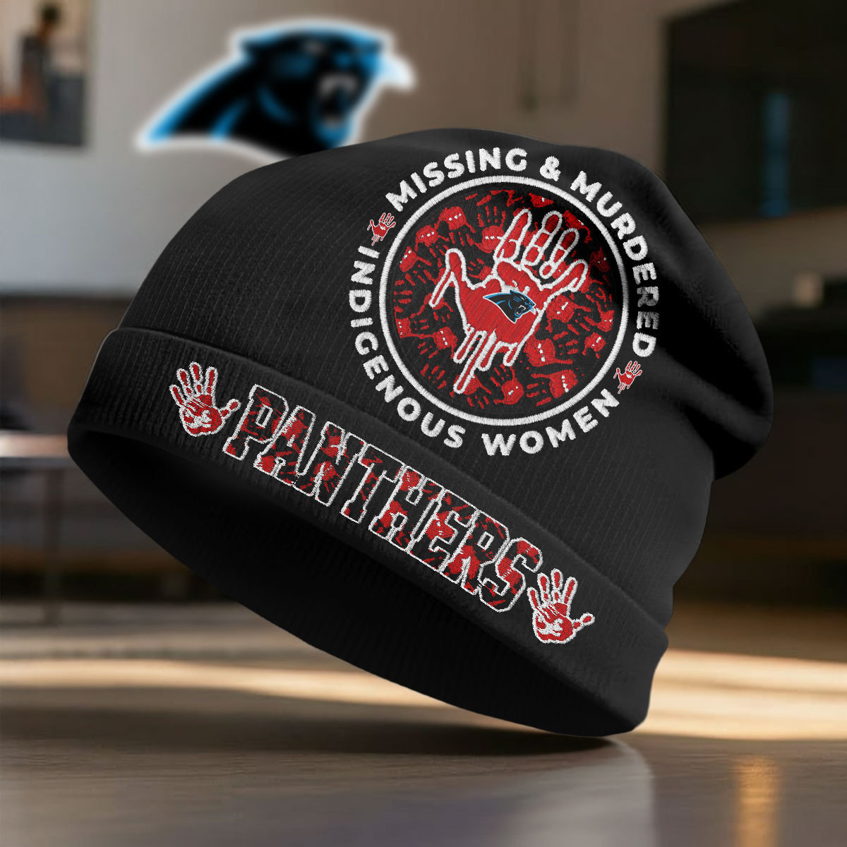 Carolina Panthers | Premium NFL MMIW Awareness Beanie Hat NY
