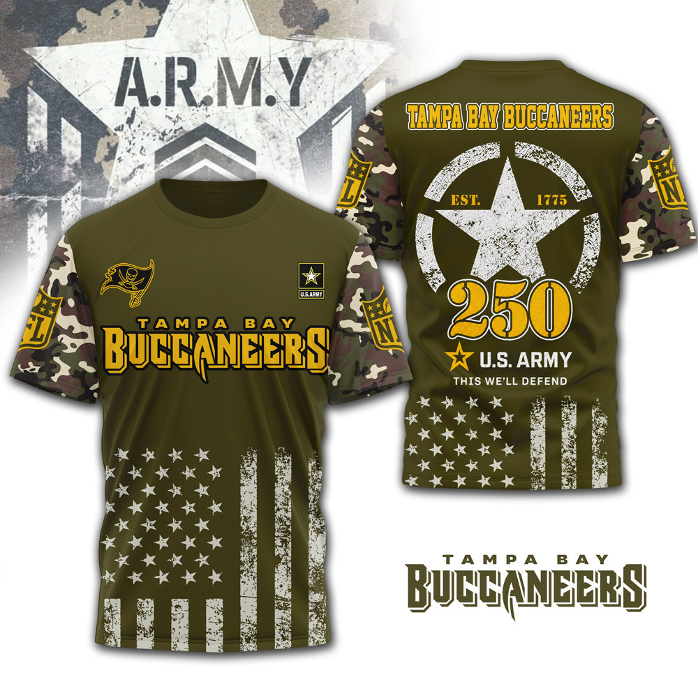 Tampa Bay Buccaneers | Premium NFL Military Pride 3D Shirt NTH1
