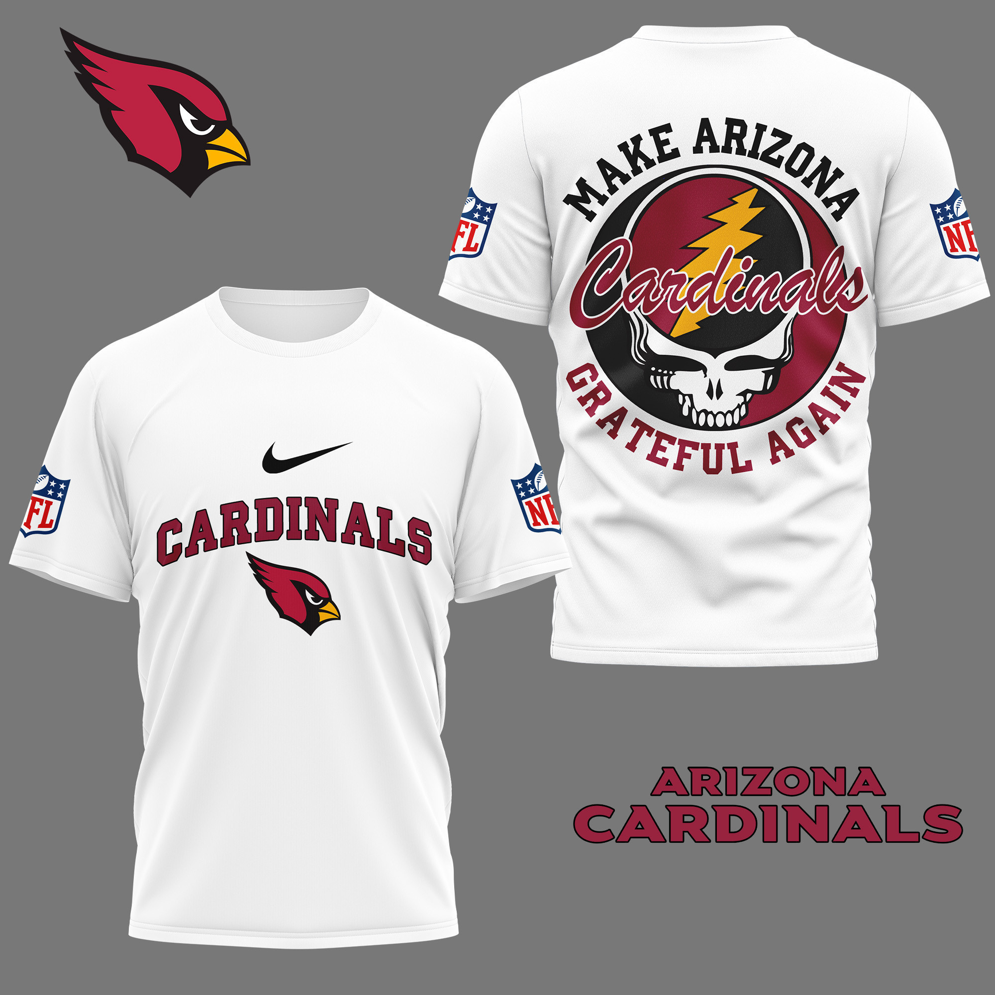 Arizona Cardinals | Premium NFL Grateful Game Day 3D Shirt NY