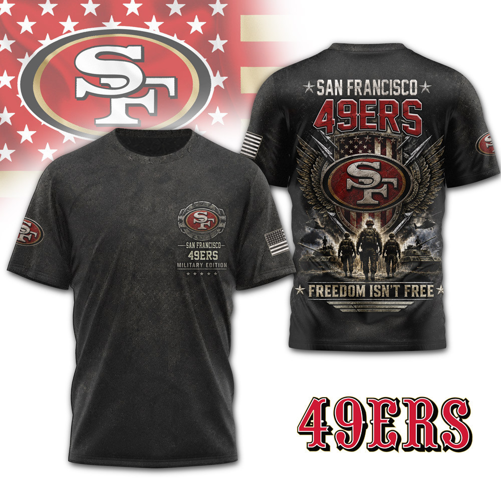 San Francisco 49ers | Premium NFL Freedom Team Military 3D Shirt NTH1