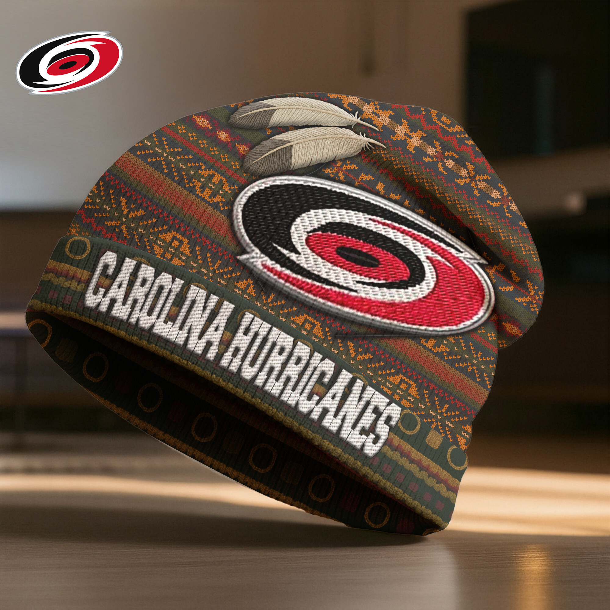 Carolina Hurricanes | Premium NHL Feathered Beanie Hat HY