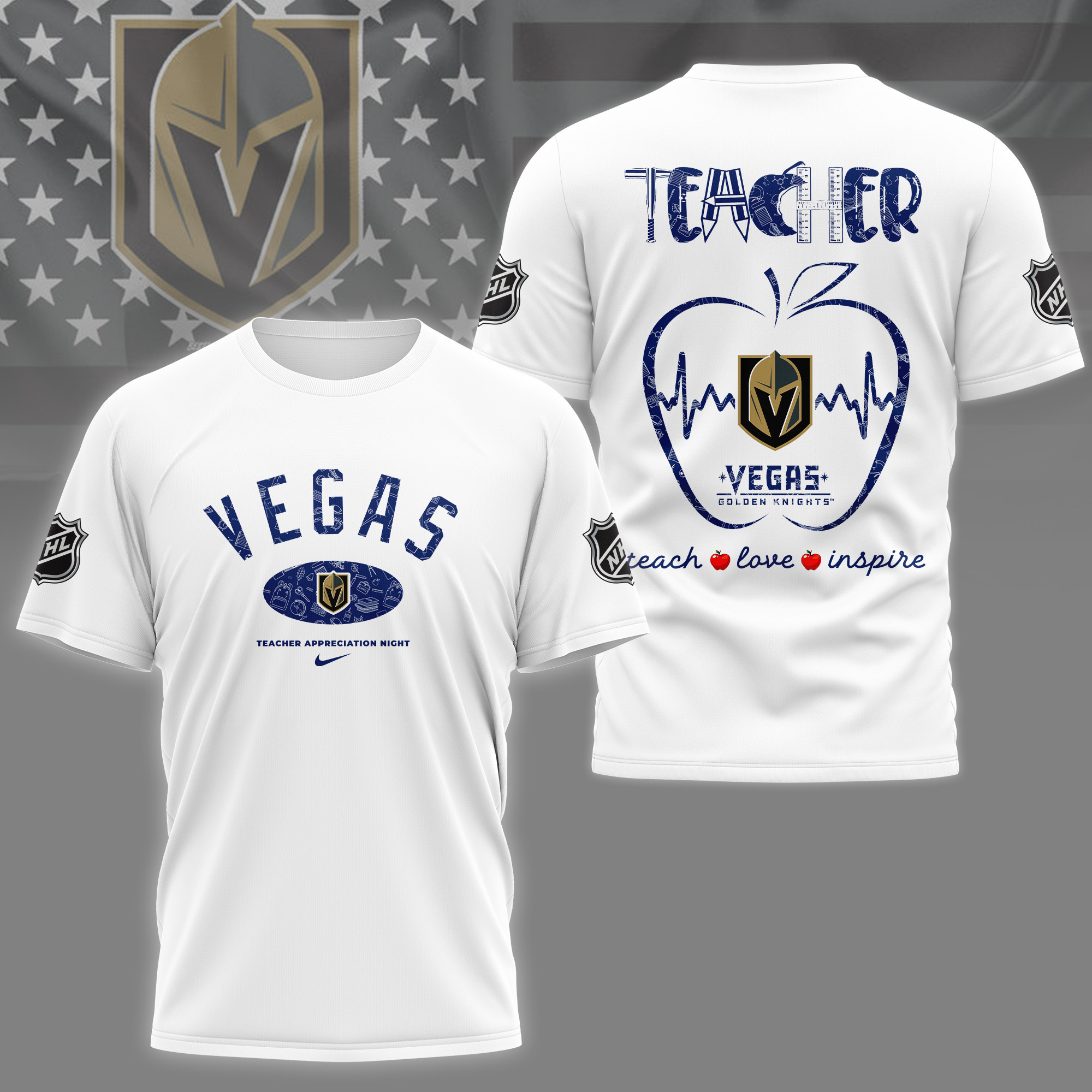 Vegas Golden Knights | Premium NHL Teacher Appreciation Day 3D Shirt NY