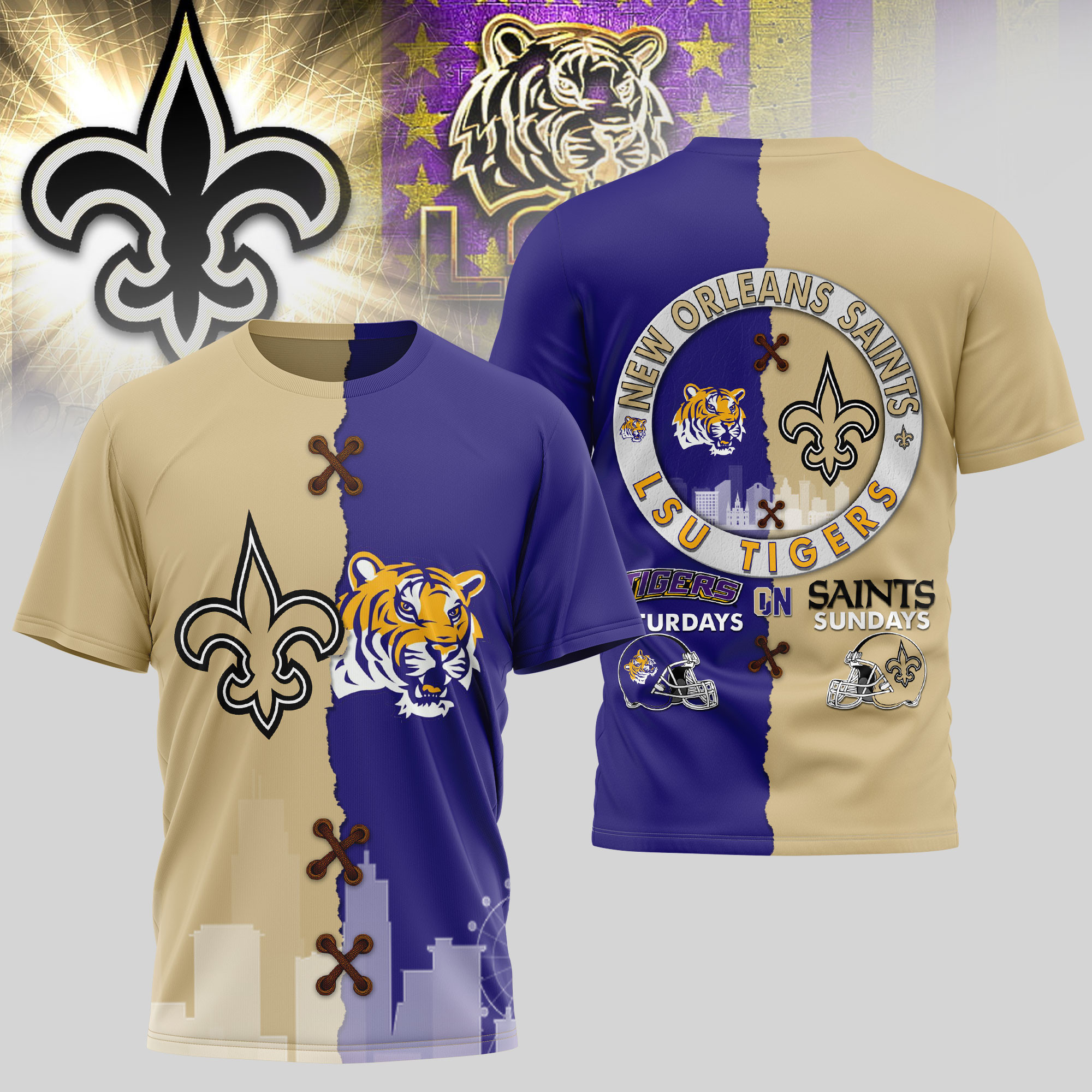 New Orleans Saints | Premium NFL x NCAA 3D T-shirt TD