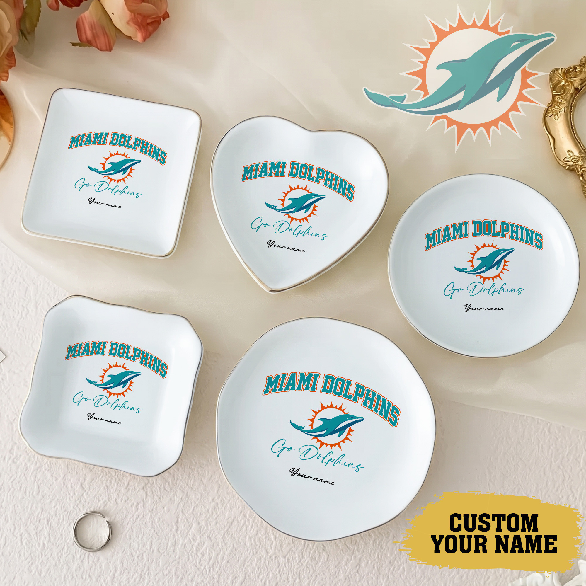 Miami Dolphins | Premium NFL Game Day Jewelry Dish NY