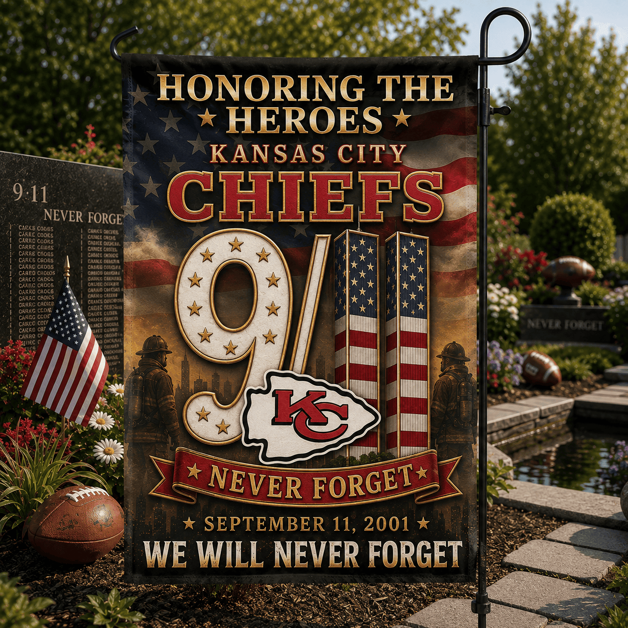 Kansas City Chiefs| Premium NFL Never Forget 9/11 Flag NY