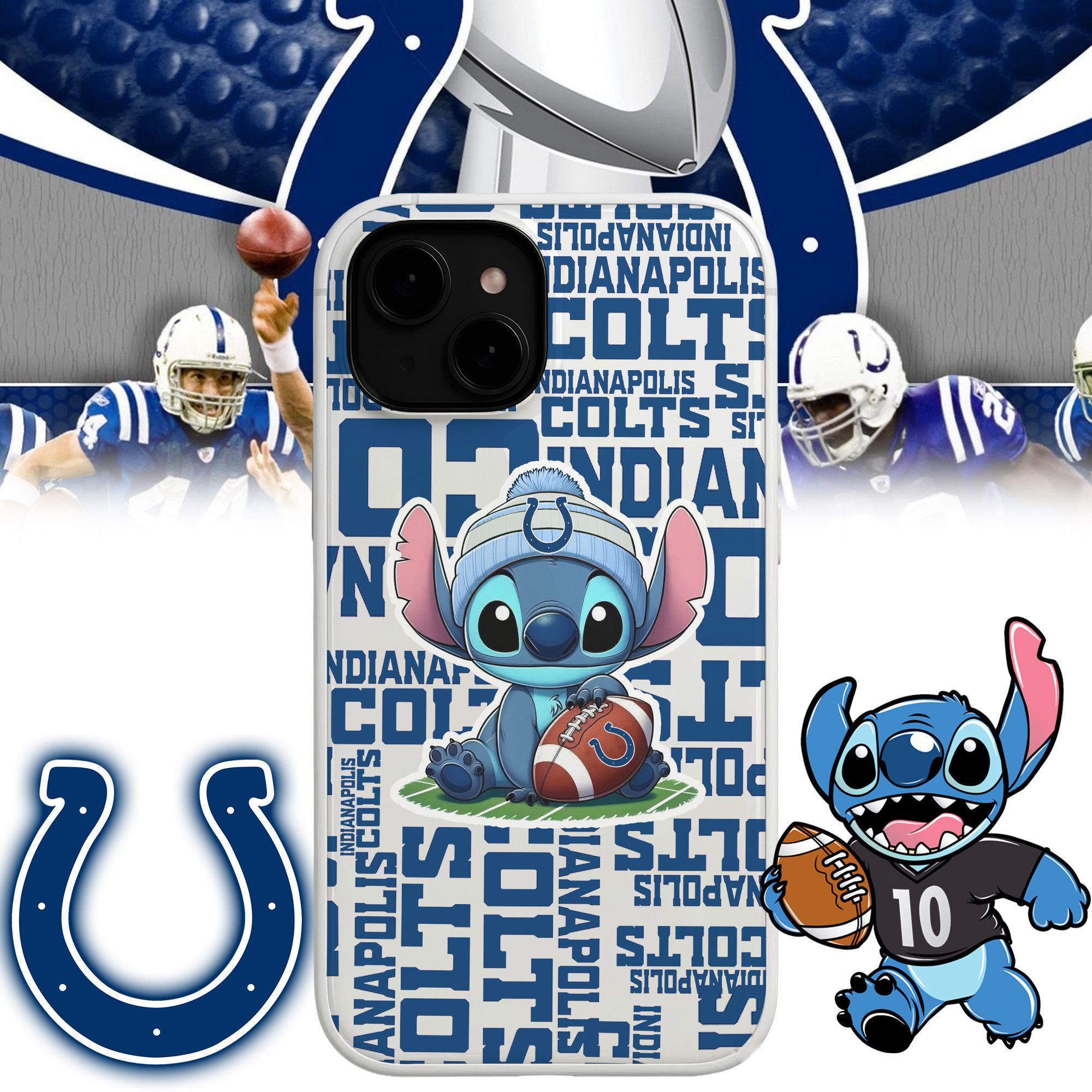 Indianapolis Colts | Premium NFL Stitch Loves Football Phone Case NP