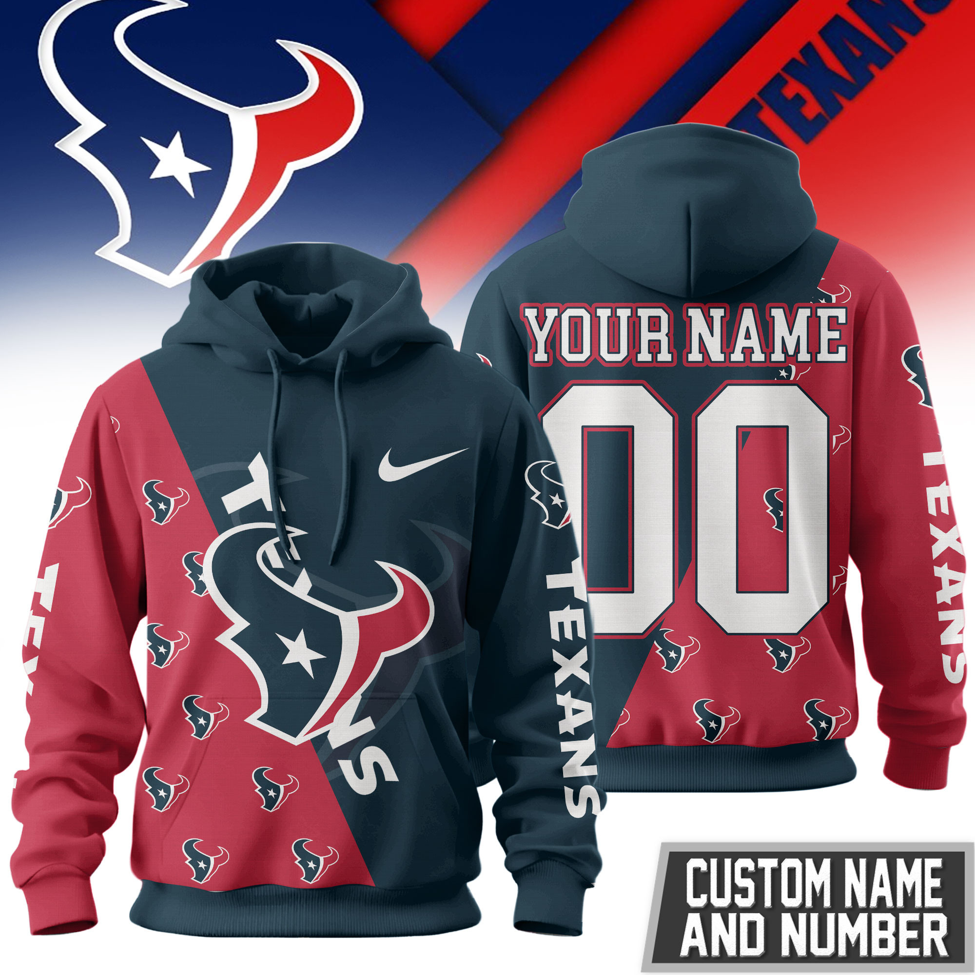 Houston Texans | Premium NFL True Fan Spirit Custom Football Hoodie