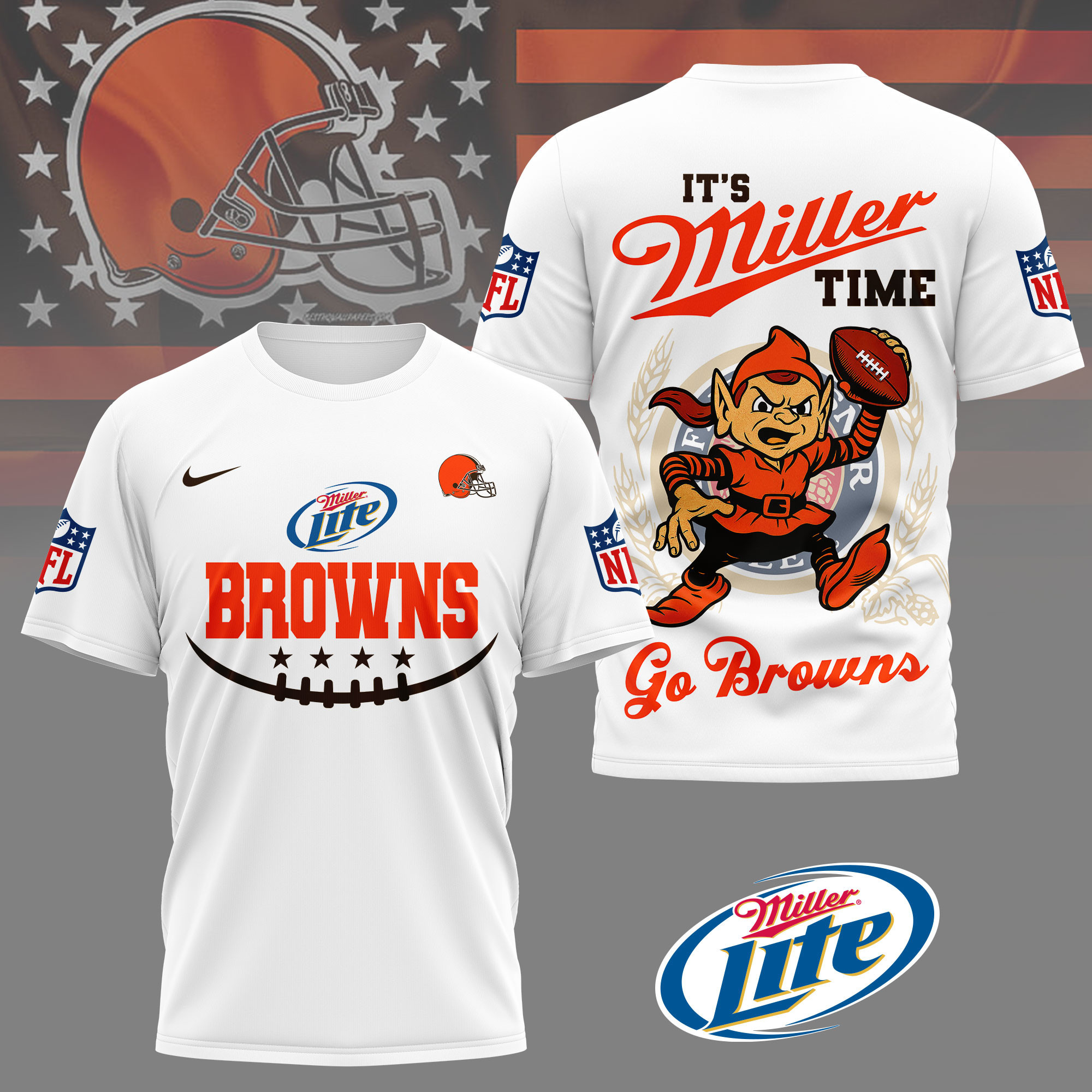 Cleveland Browns | Premium NFL Miller Lite 3D Shirt NY