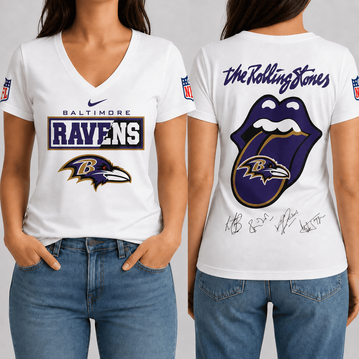 Baltimore Ravens | Premium NFL Rock 'n' Roll Spirit T-Shirt TD