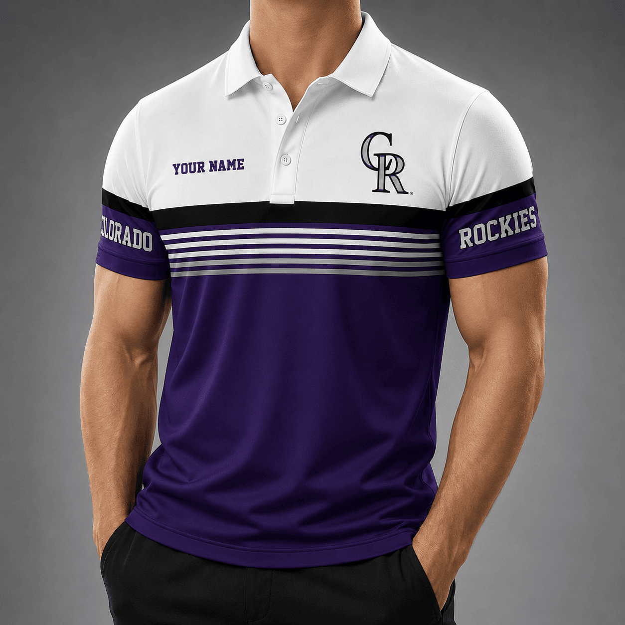 Colorado Rockies | Premium MLB Personalized Men's Polo Shirt