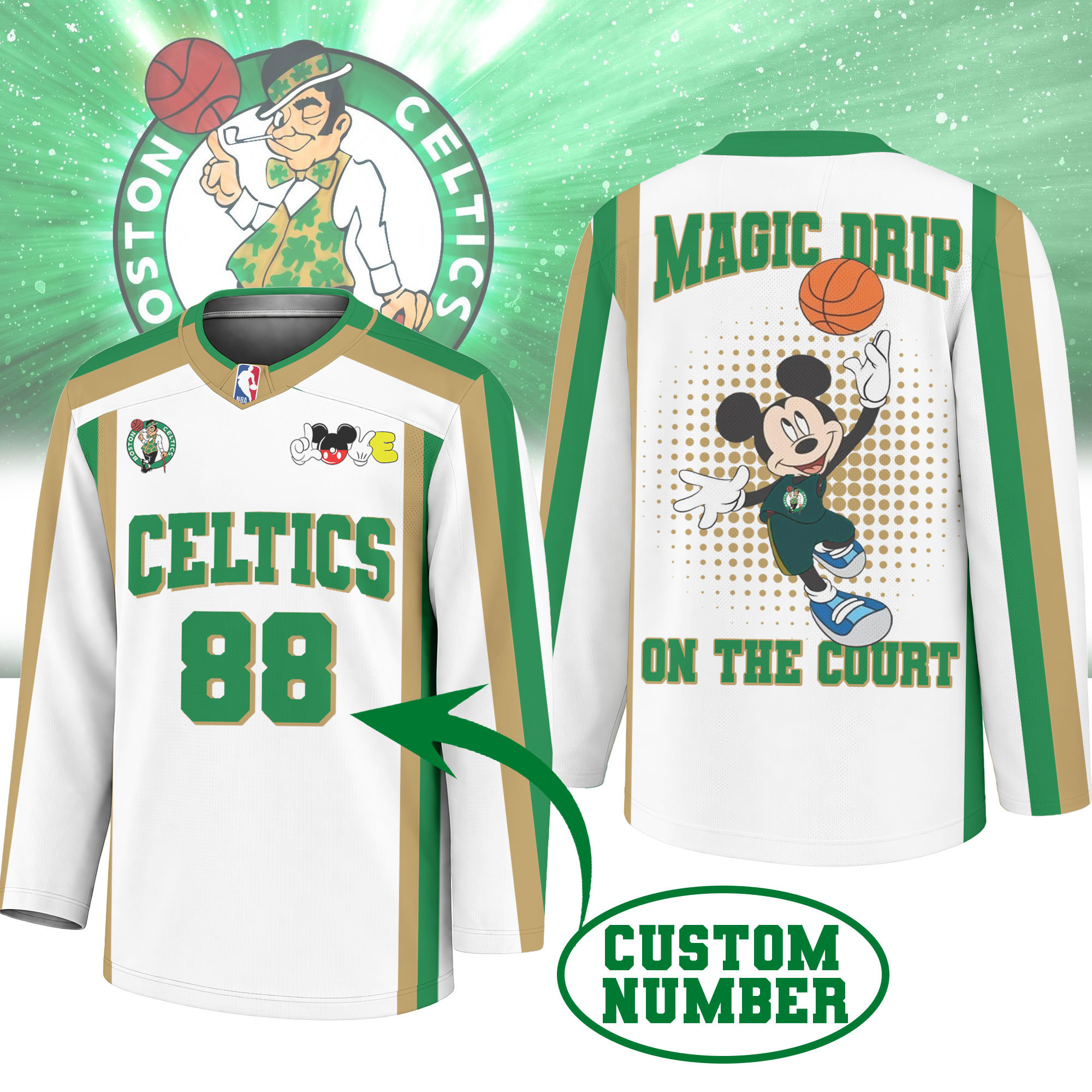 Boston Celtics | Premium NBA Magic Drip Long Jersey NTH1