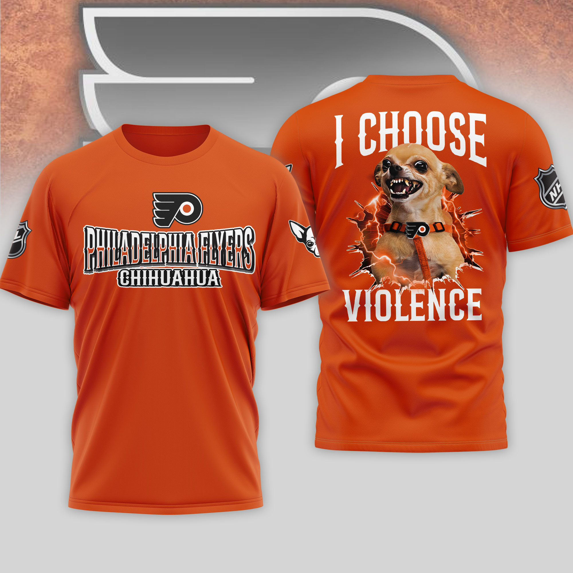 Philadelphia Flyers | Premium NHL Chihuahua Violent 3D T-Shirt HY