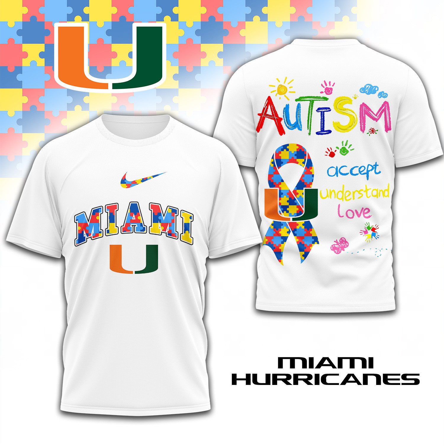 Miami Hurricanes | Premium NCAA Autism 3D Shirt TD