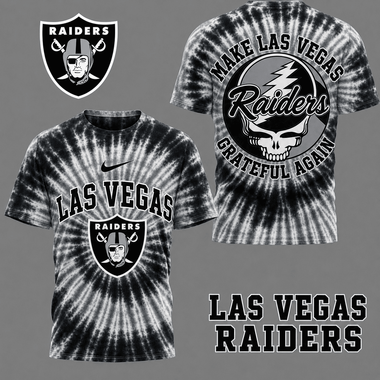Las Vegas Raiders | Premium NFL Grateful Again Tie Dye 3D Shirt NY