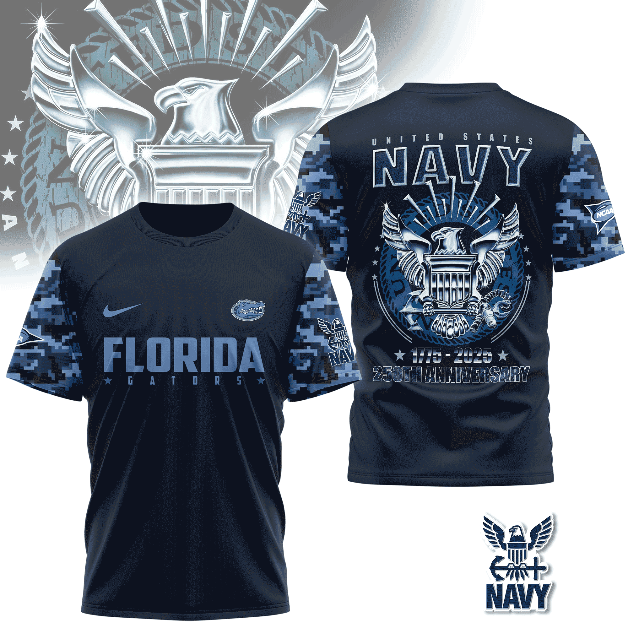 Florida Gators | Premium NCAA Navy 250 Years 3D Shirt TD