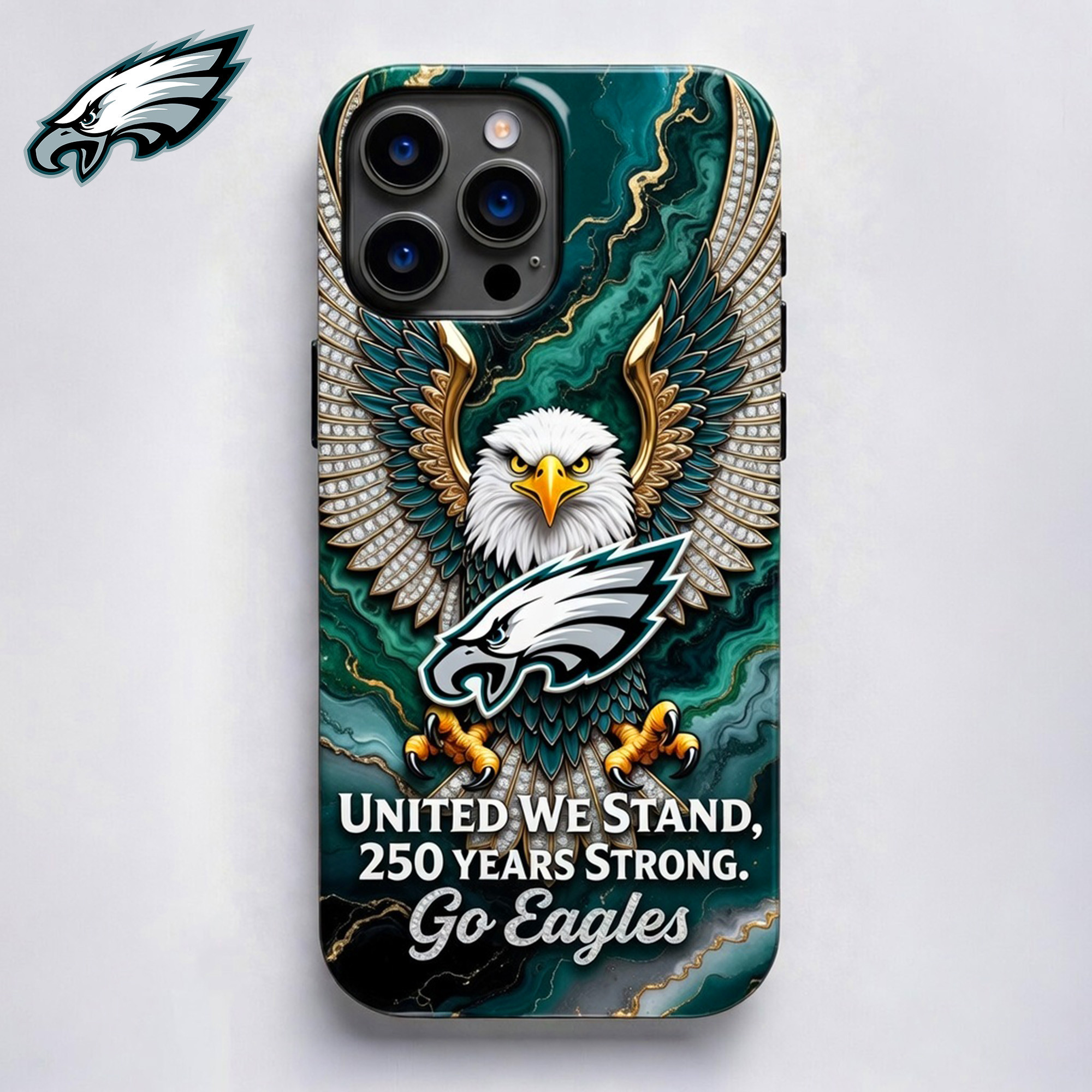 Philadelphia Eagles | Premium NFL 250 Years Of America Freedom Luxury Phone Case NY