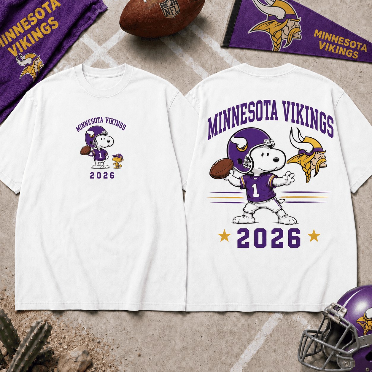 Minnesota Vikings | Premium Snoopy NFL Football 2026 3D Shirt For Football Fans NNK