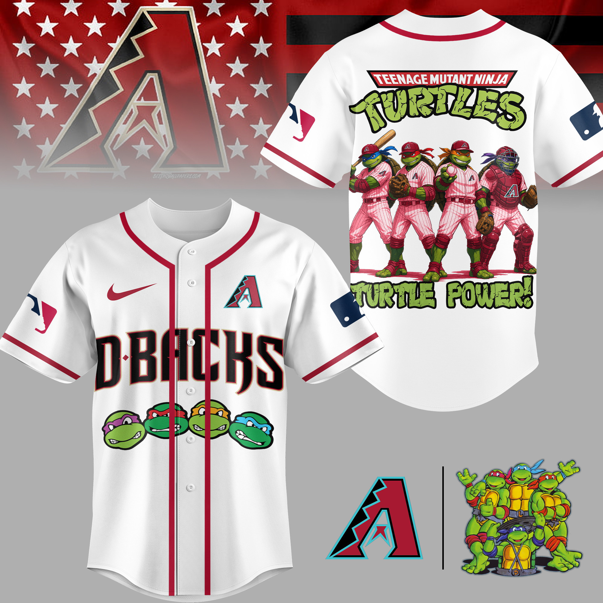 Arizona Diamondbacks | Premium MLB Teenage Mutant Ninja Turtles Jersey TD