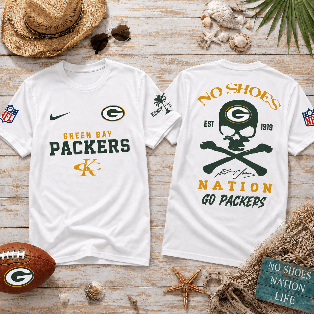 Green Bay Packers| Premium NFL No Shoes Nation Fan 3D Shirt NY