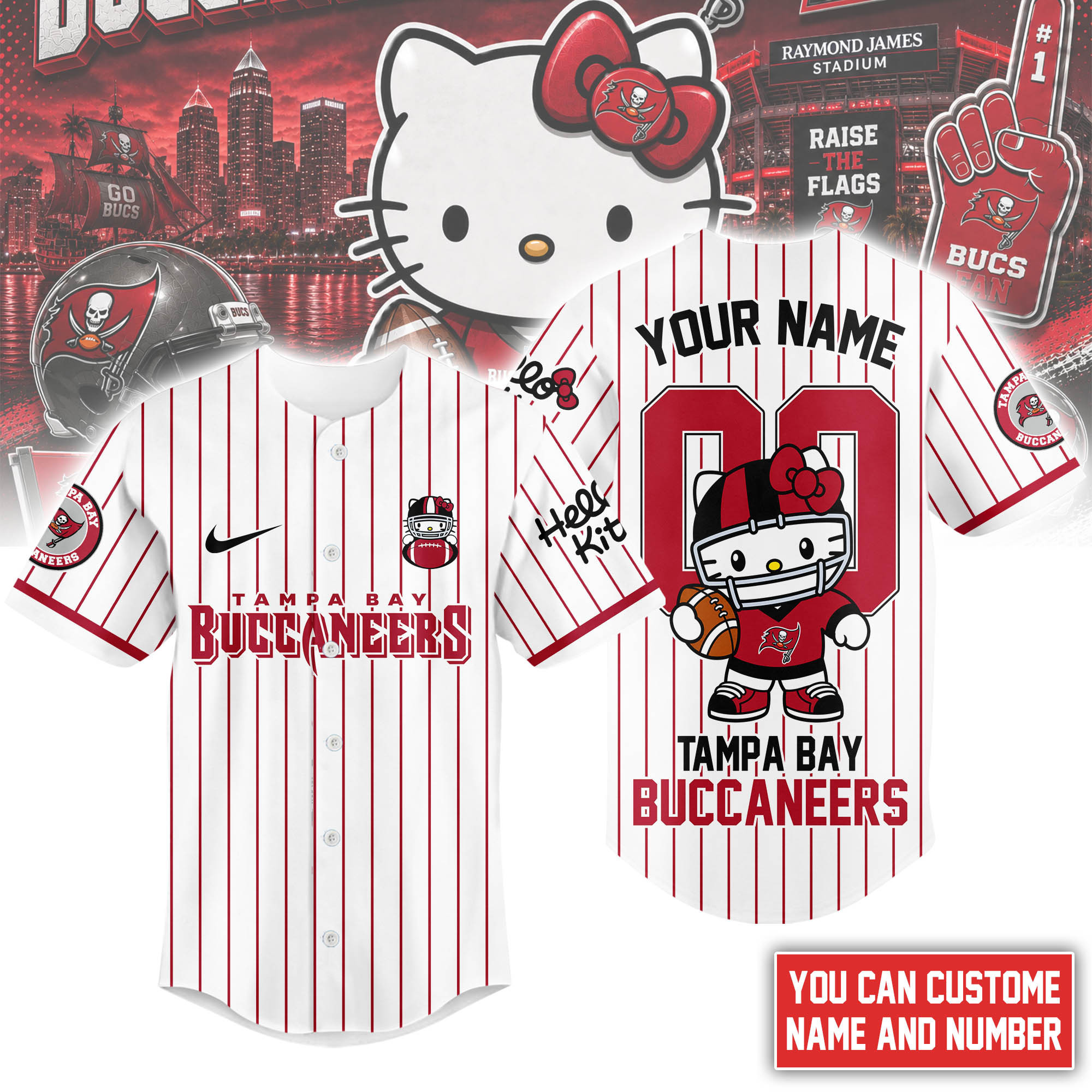 Tampa Bay Buccaneers | Premium NFL Kitty Game Day Custom Jersey Shirt NTH1