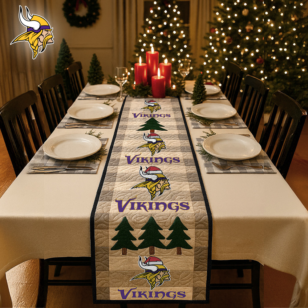 Minnesota Vikings | Premium NFL Quilted Christmas Table Runner HI