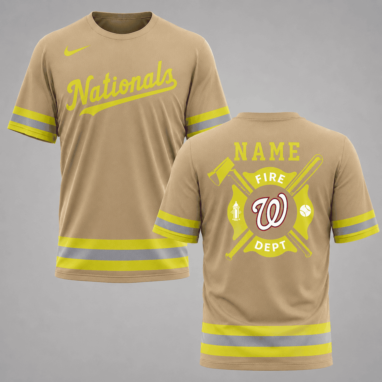 Washington Nationals | MLB x Personalized Firefighters Hi-vis 3D Shirt