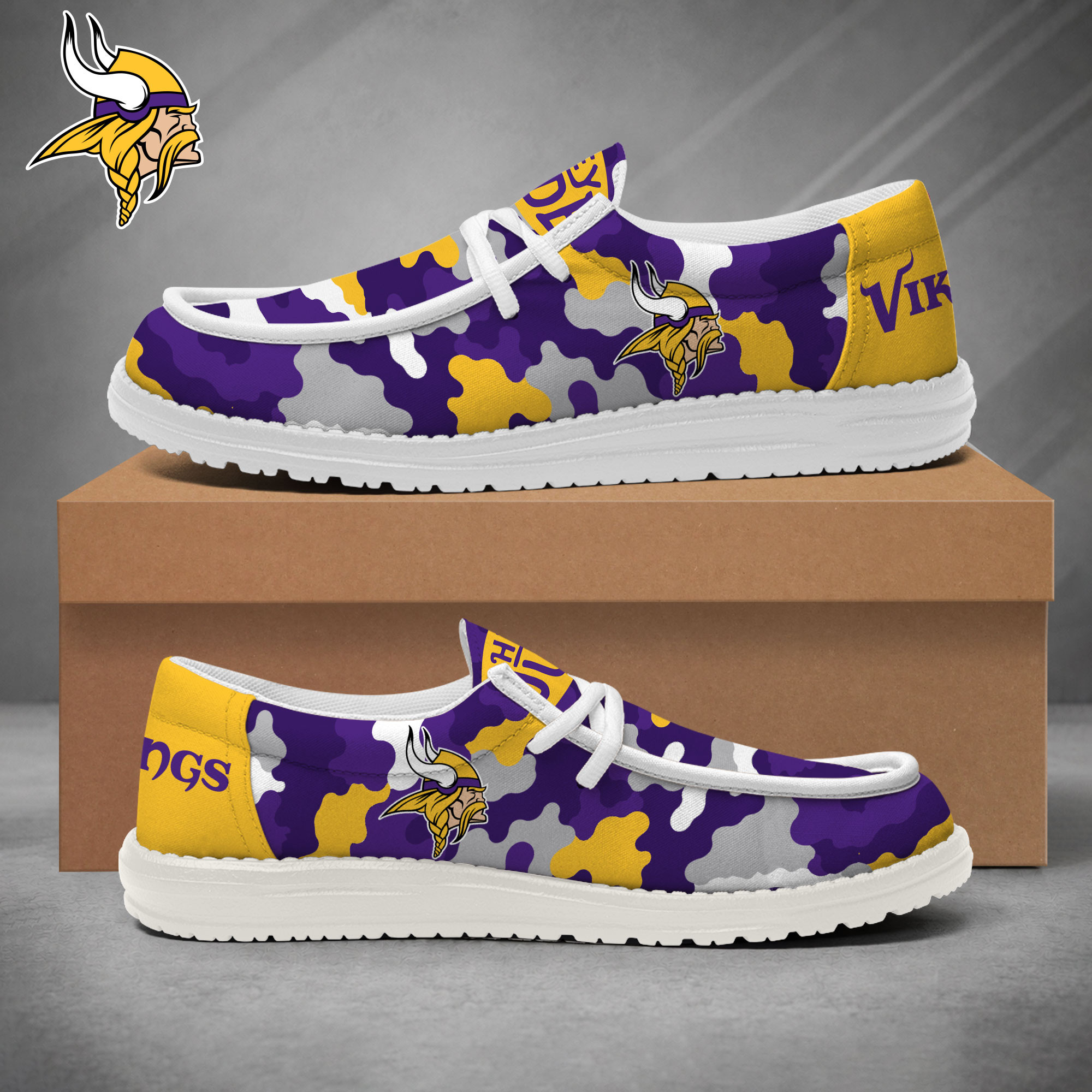 Minnesota Vikings | Premium NFL Game Day Camo Loafer Shoes NY