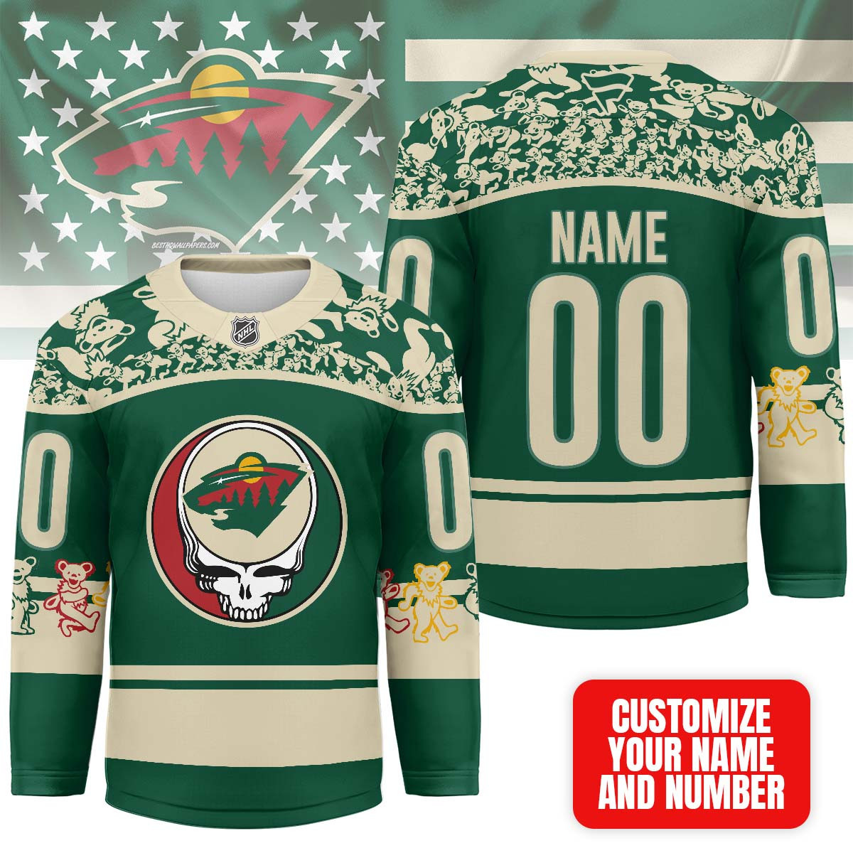 Minnesota Wild | Premium NHL X Grateful Dead Hockey Jersey NP