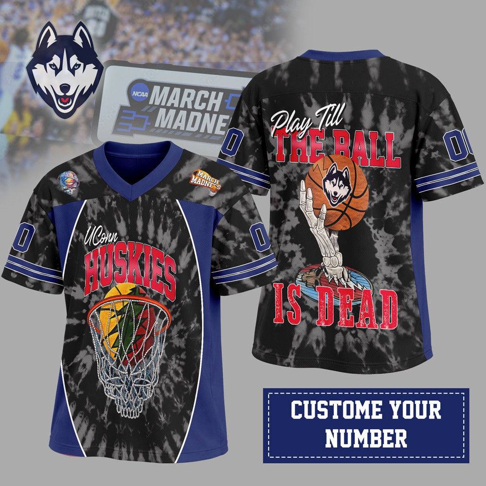 UConn Huskies | Premium NCAA x Grateful Dead V-neck Baseball Jersey HY