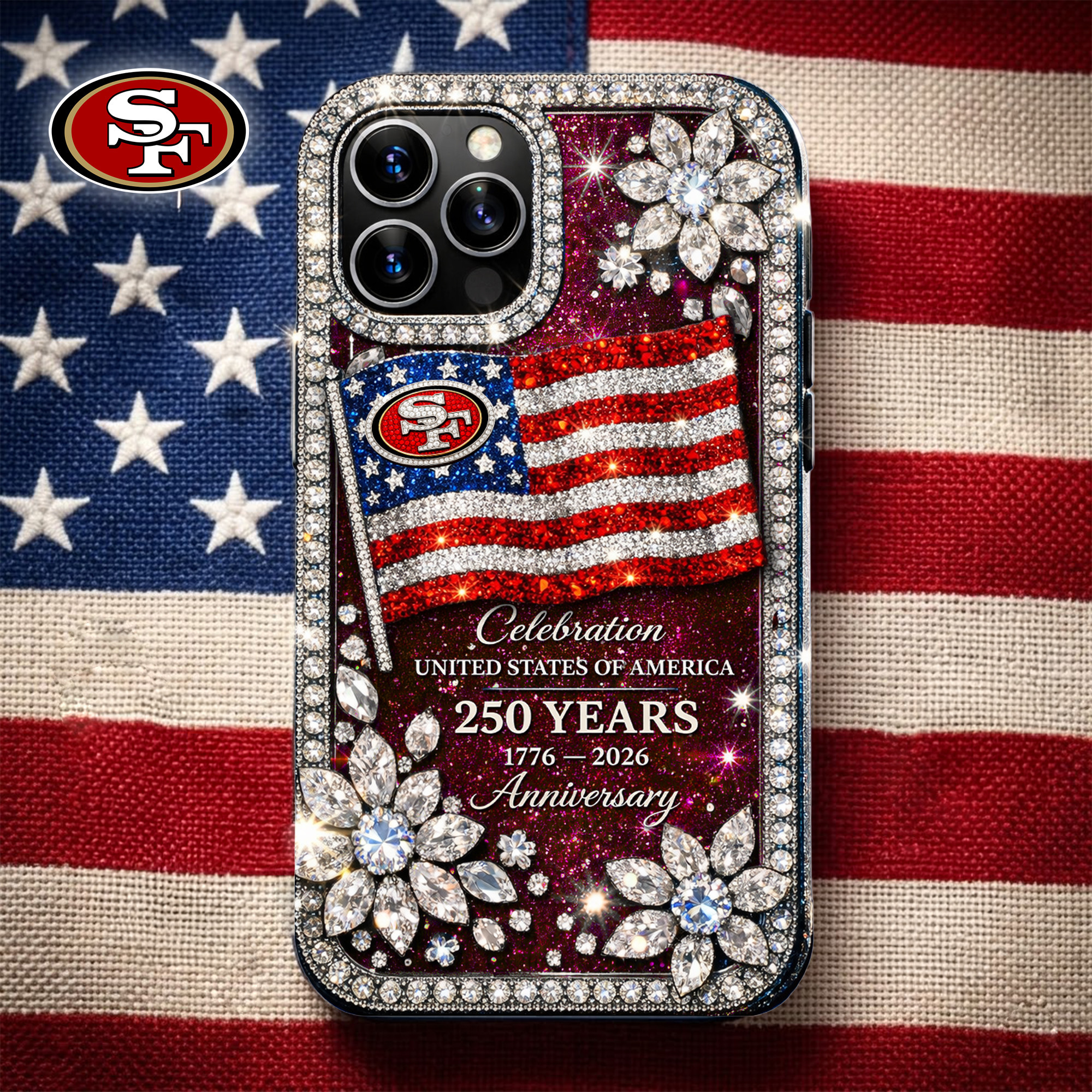 San Francisco 49ers | Premium NFL Celebration United States Of America 250 Years Luxury Phone Case TD