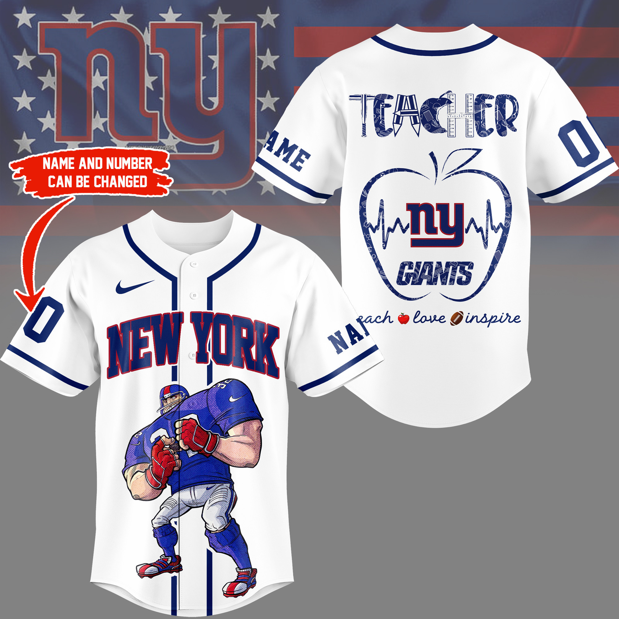 New York Giants | Premium NFL Teacher Appreciation Month Jersey Shirt NY