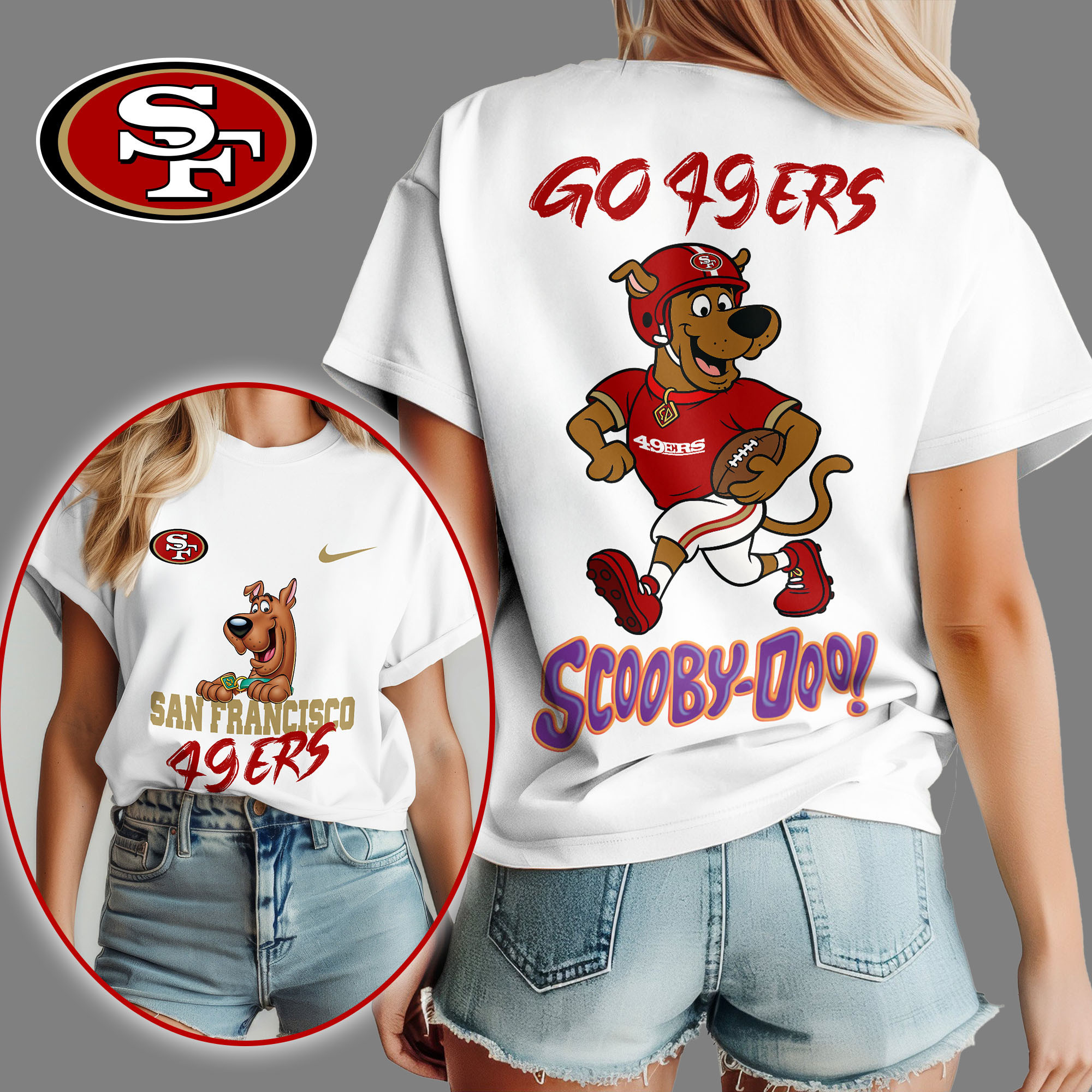San Francisco 49ers | Premium NFL Scooby-Doo Fan Women's Shirt NY