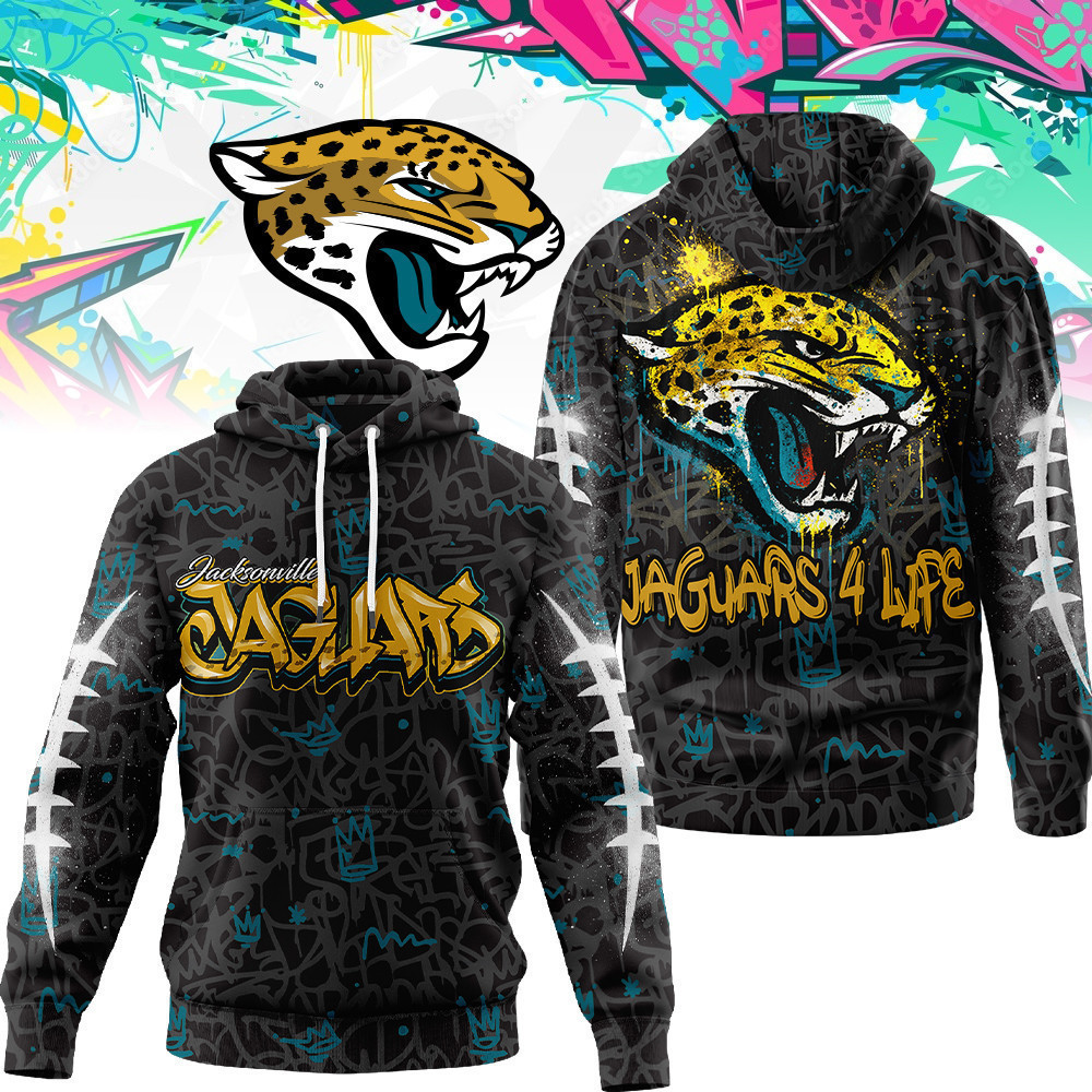 Jacksonville Jaguars | Premium NFL Special Graffiti My Team 4 Life Hoodie MM